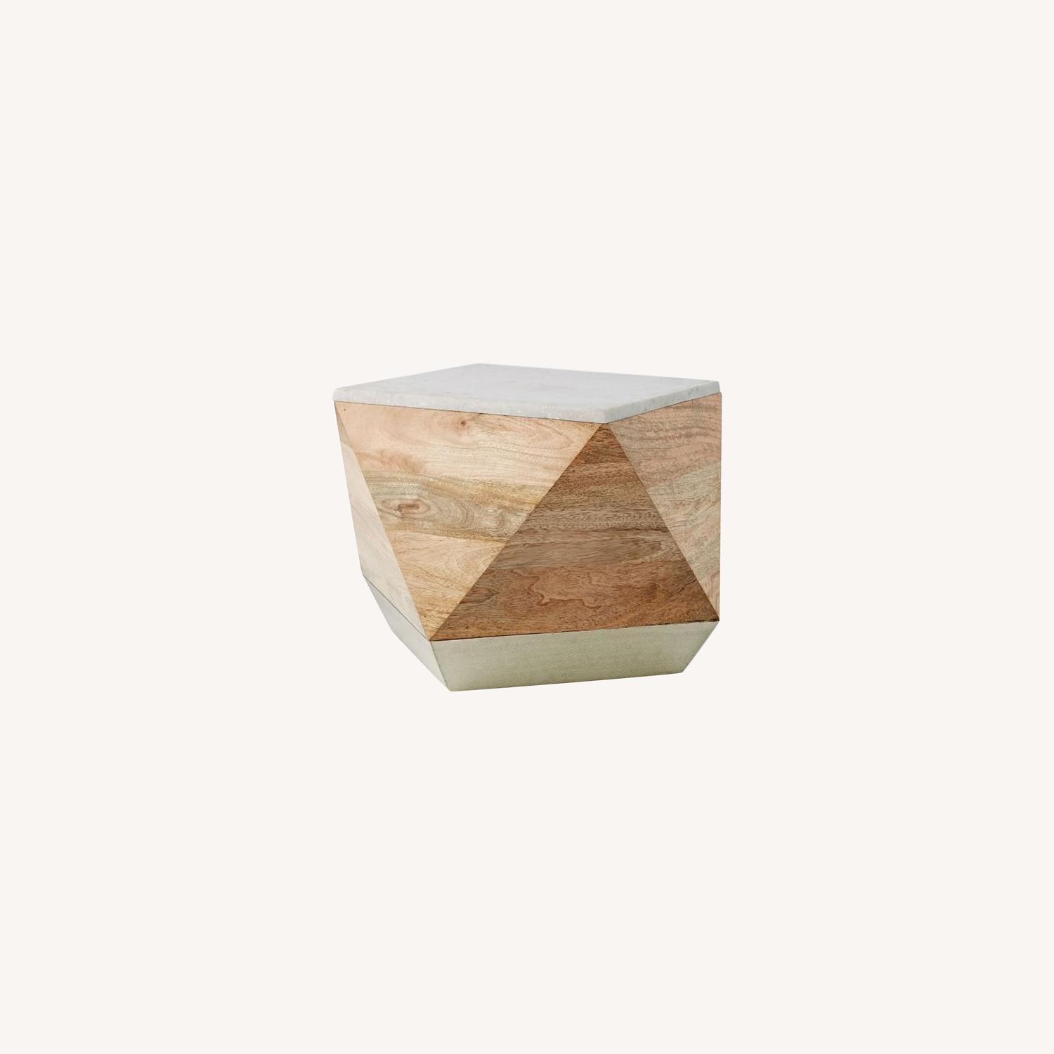 West Elm Marble and Mango Wood Side Table - image-4
