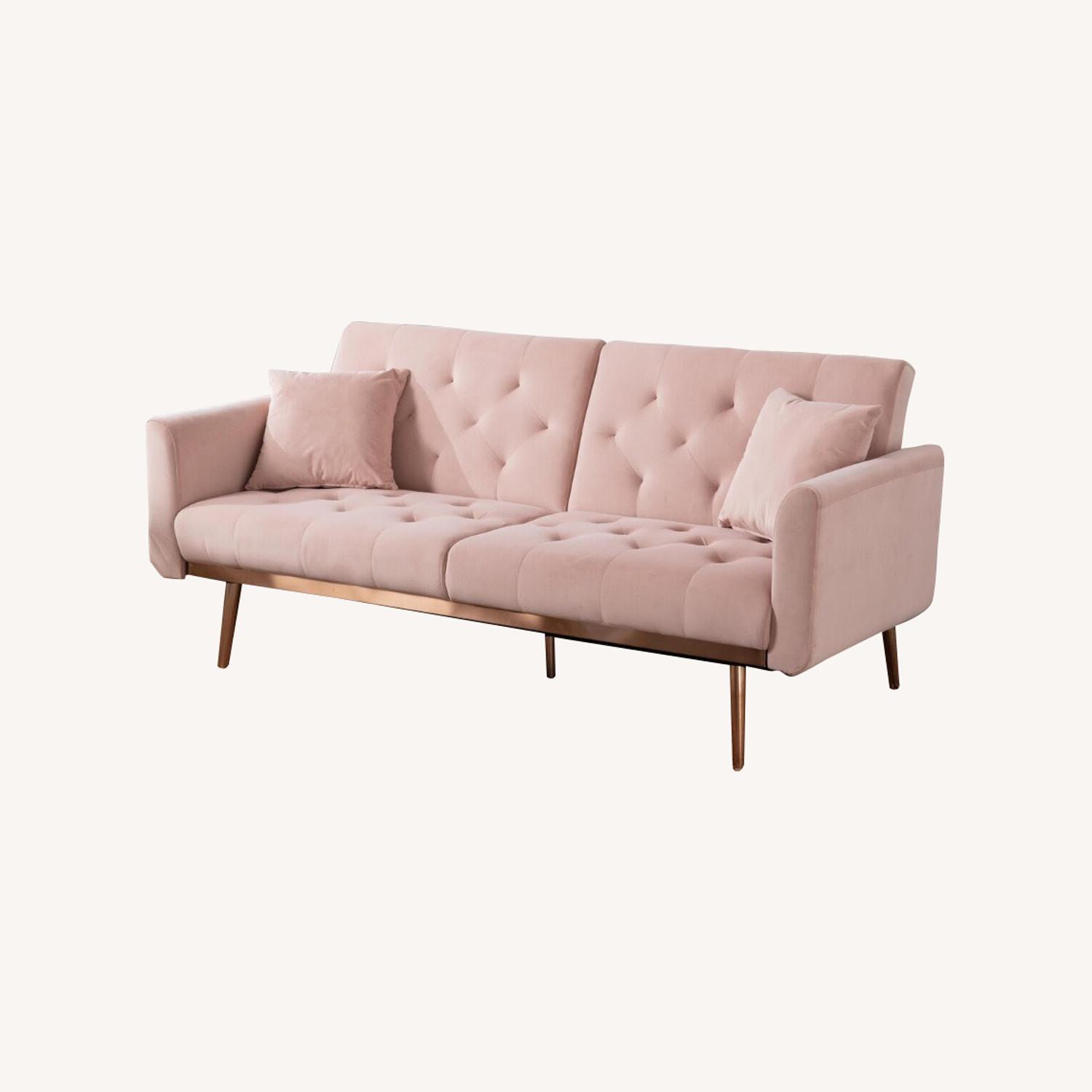 Wayfair Pink Velvet Couch AptDeco