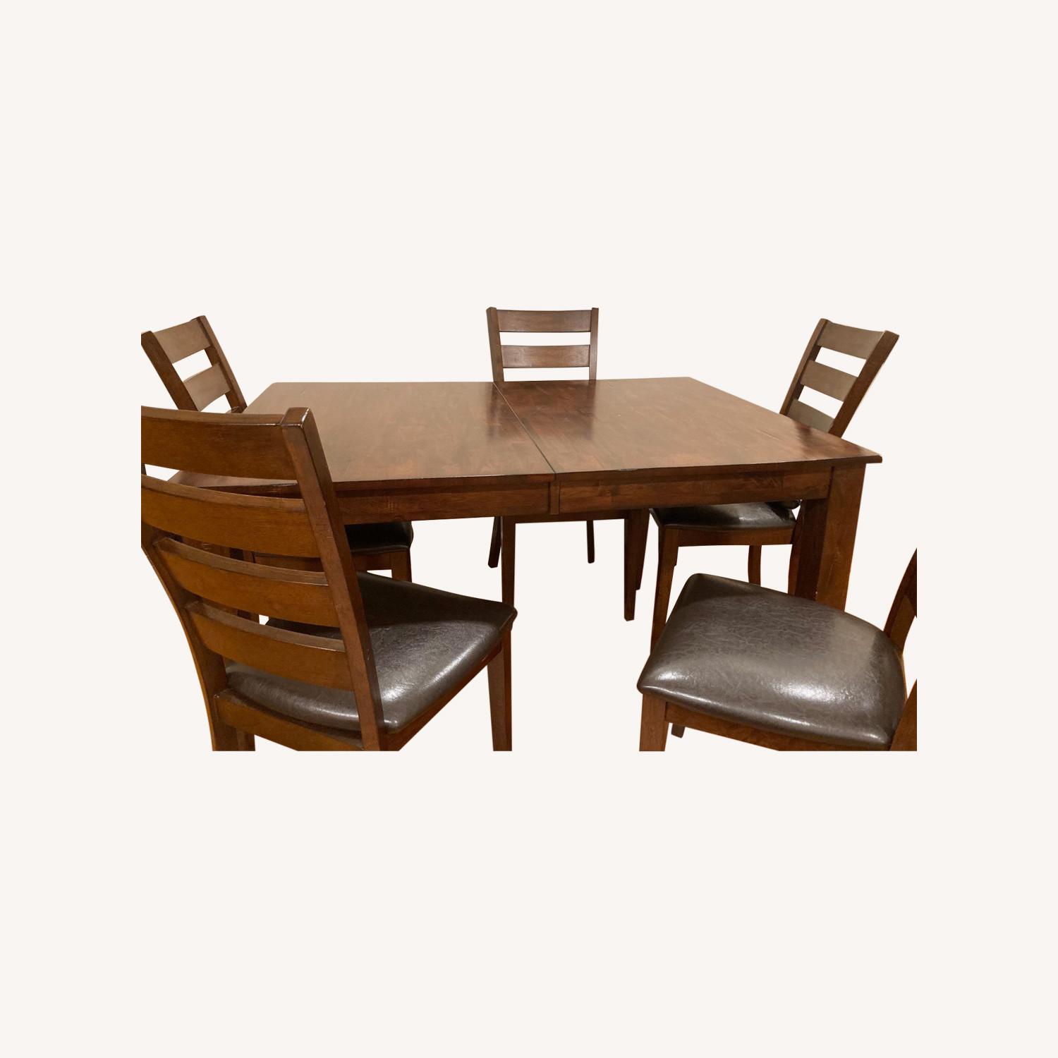 Espresso Extendable Dining Table With Six Chairs AptDeco