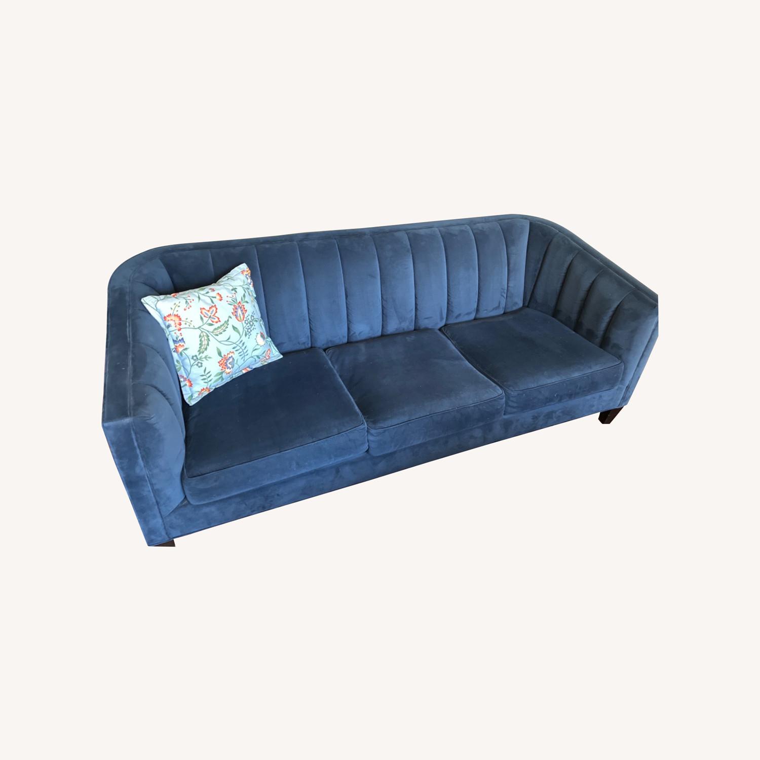 Blue Velvet Sofa - image-0