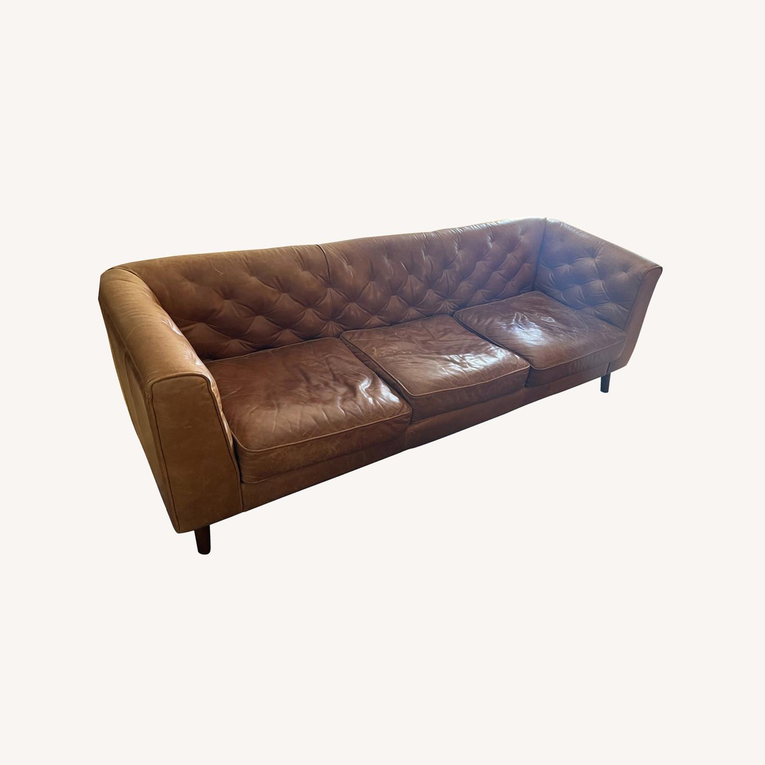 Poly and Bark Leather Couch AptDeco