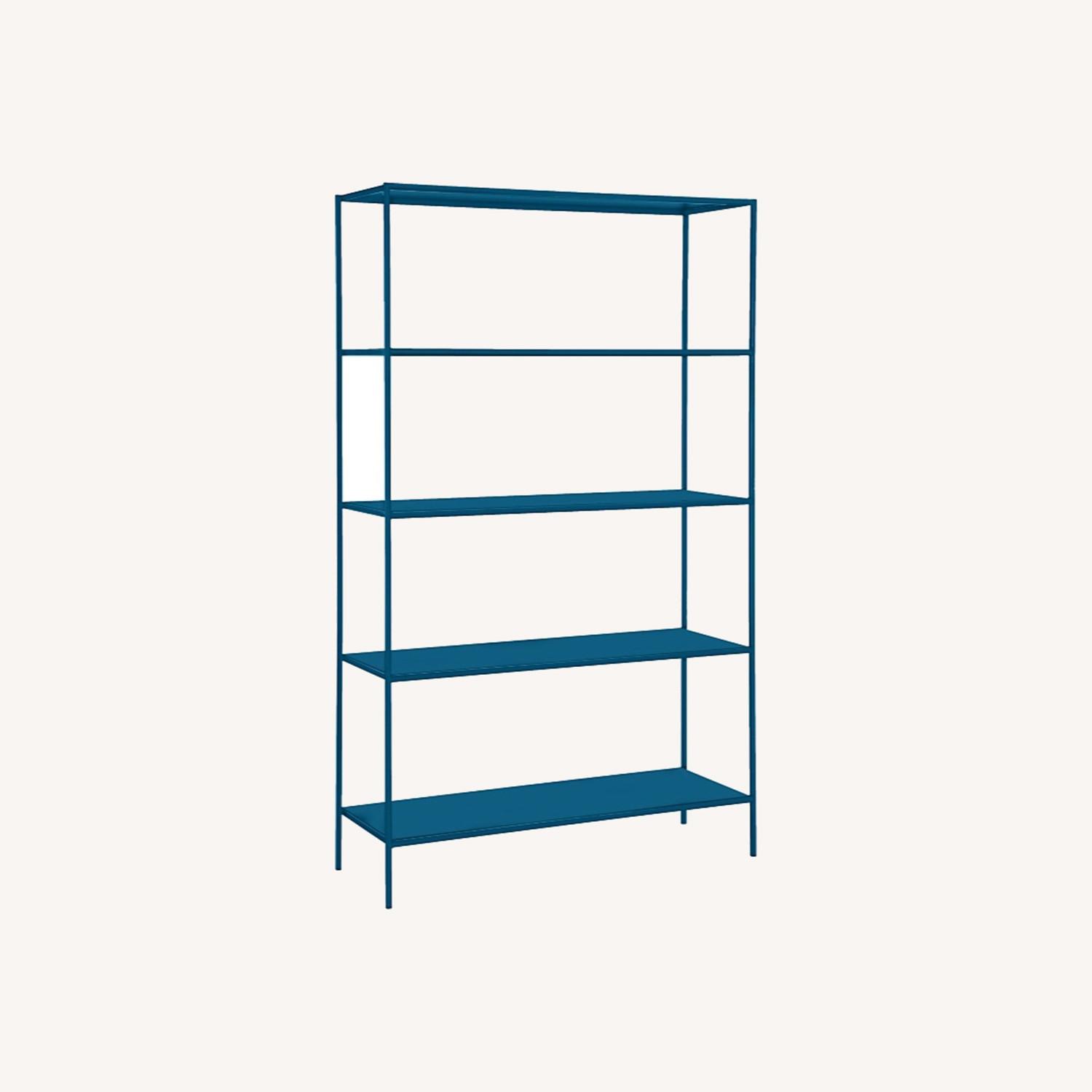 Room & Board Steel Slim Bookcase in Sapphire Blue AptDeco