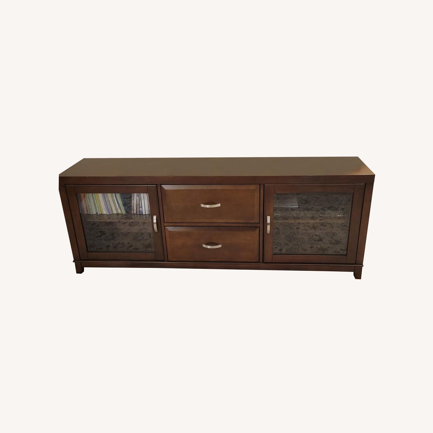 Raymour & Flanigan Cherry Walnut TV Console - image-0