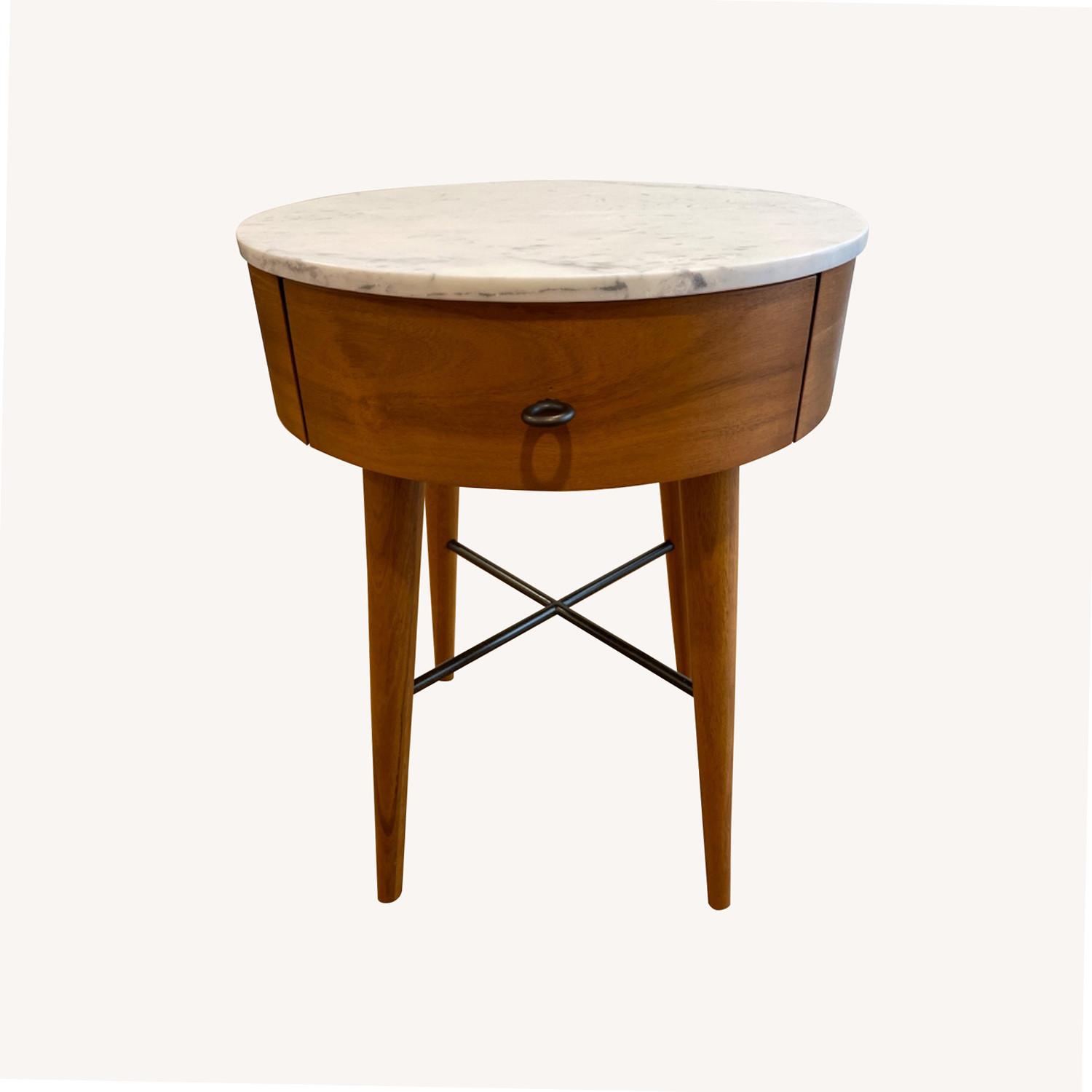 West Elm Penelope Nightstands Acorn/Marble - image-0