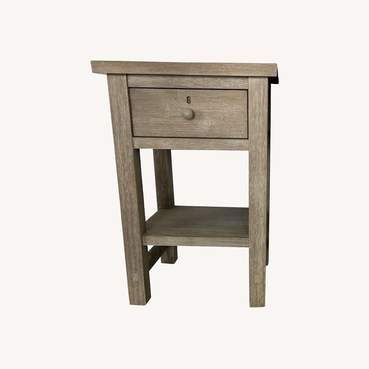 Pottery Barn Farmhouse Mini Nightstands, Gray Wash AptDeco