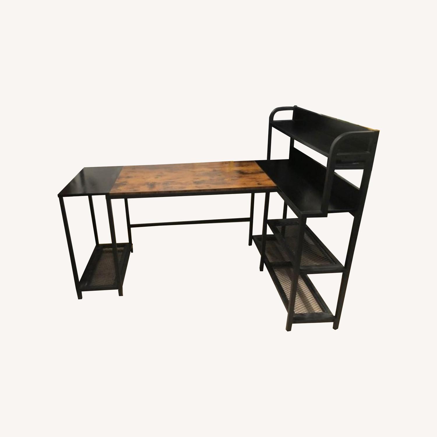 L shaped Desk With Storage Shelves - image-0
