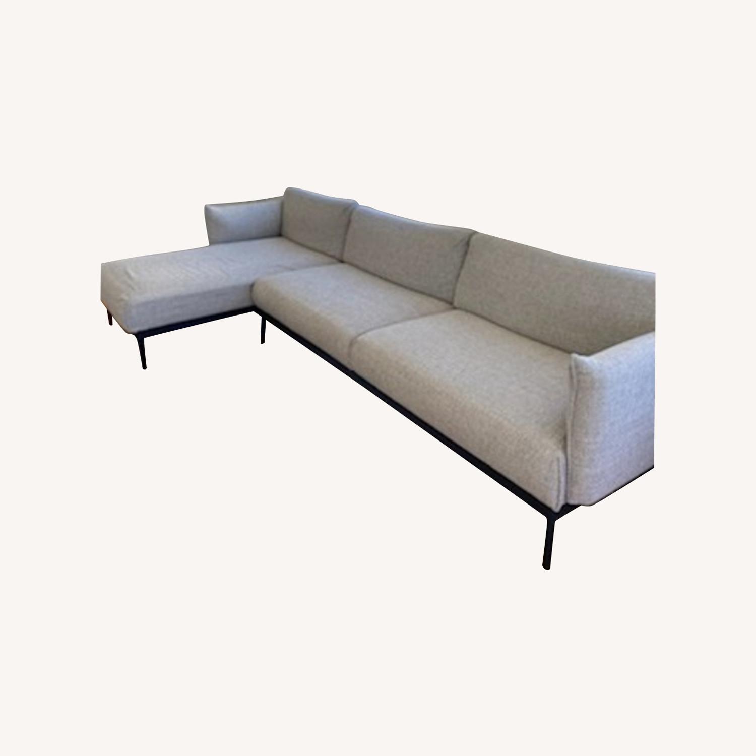 IKEA Sectional, 4-seat with Chaise, Light Gray - image-0