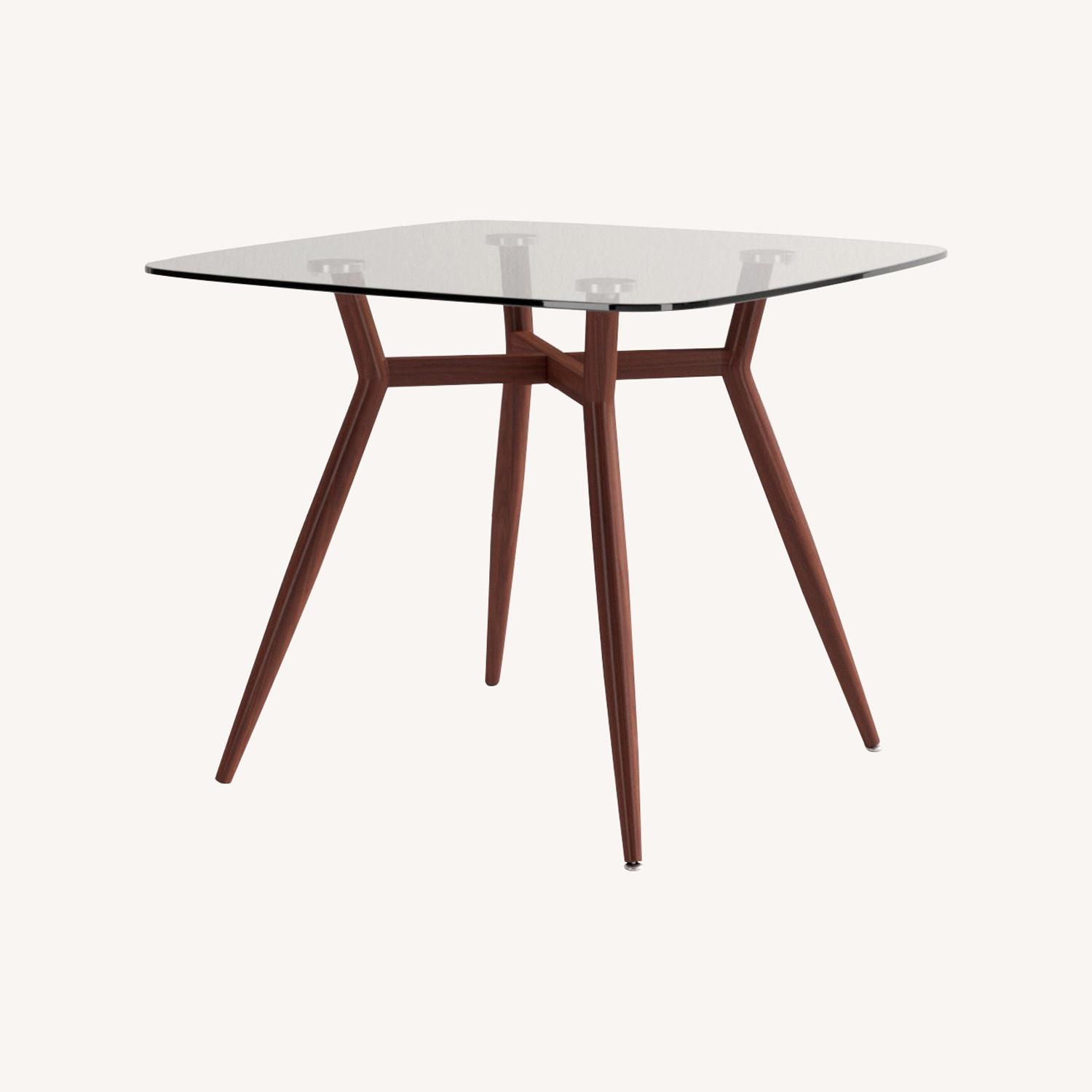 AllModern Glass Table + 4 Teal Dining Chairs AptDeco