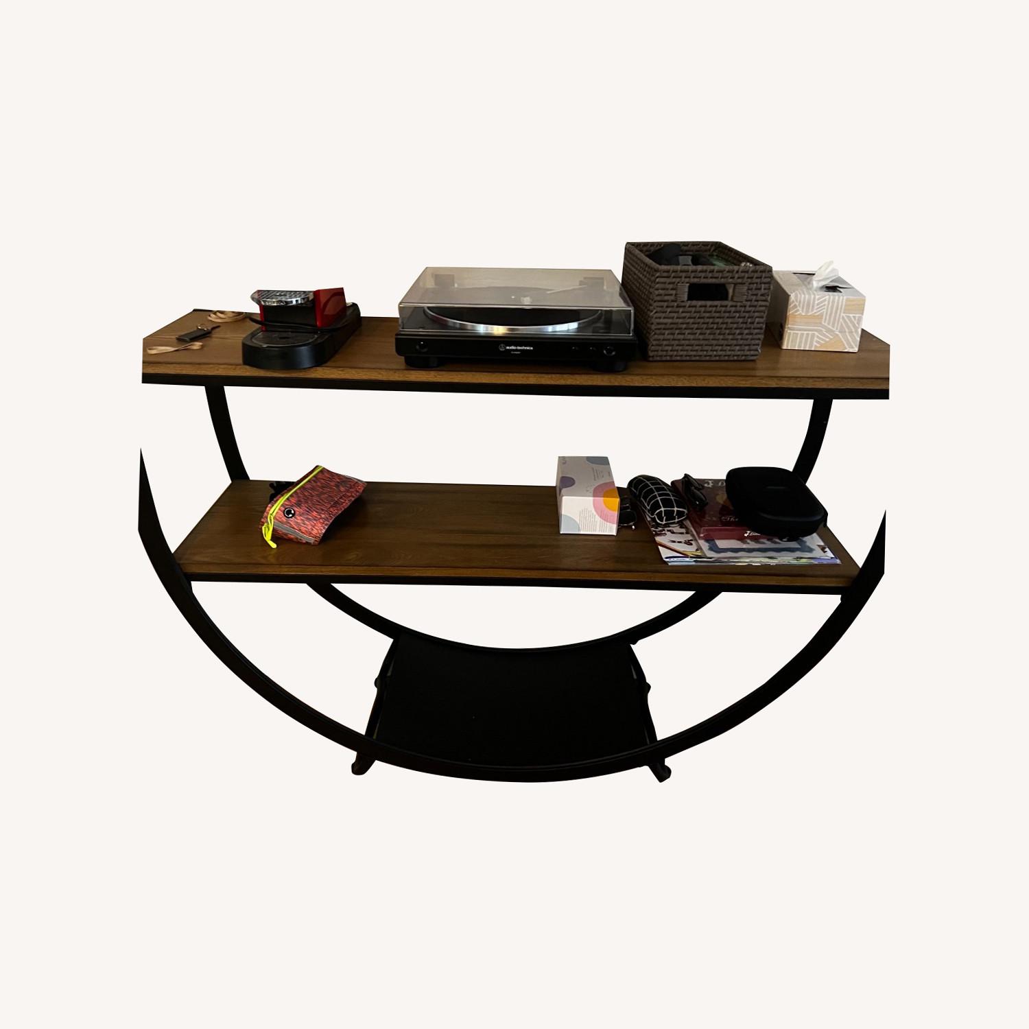 Rustic Brown Wood Console Table - image-0