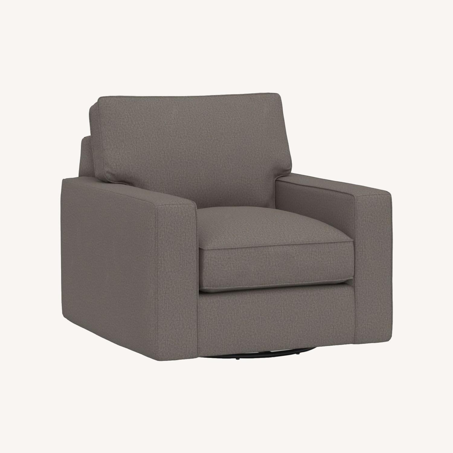 Pottery Barn PB Comfort Square Arm Swivel Armchair AptDeco