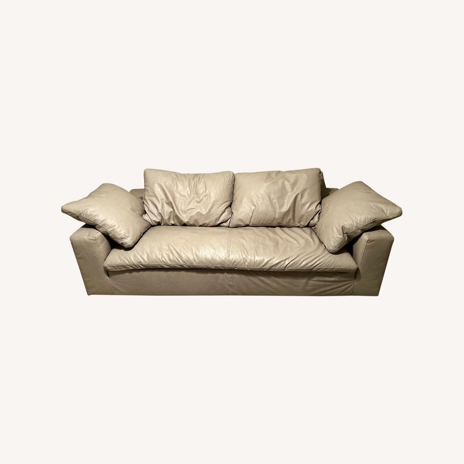 Restoration Hardware Cloud Leather Lux Sofa Couch AptDeco