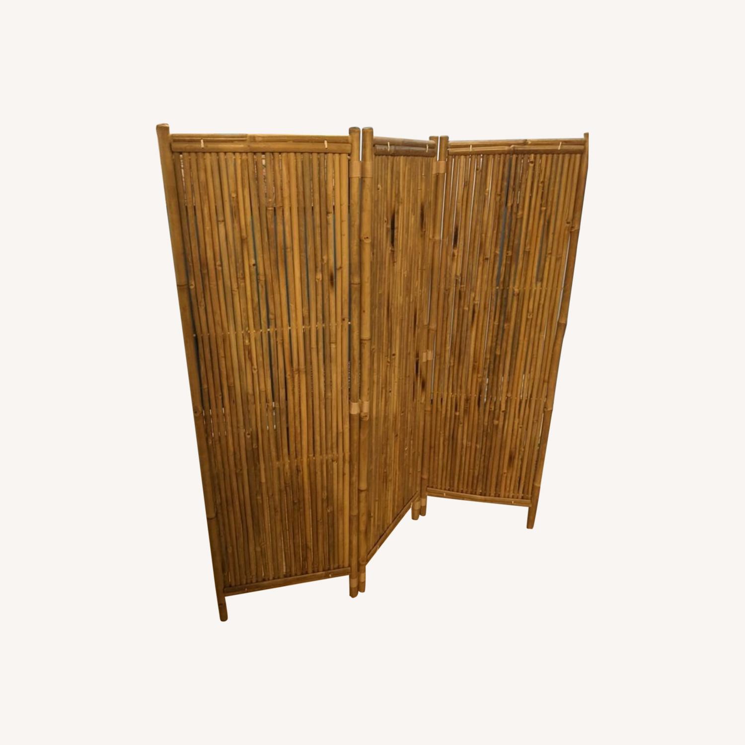 Panel Bamboo/Rattan Folding Room Divider AptDeco