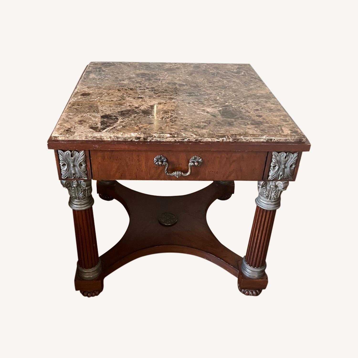 Drexel Heritage Marble Top Side Table - AptDeco