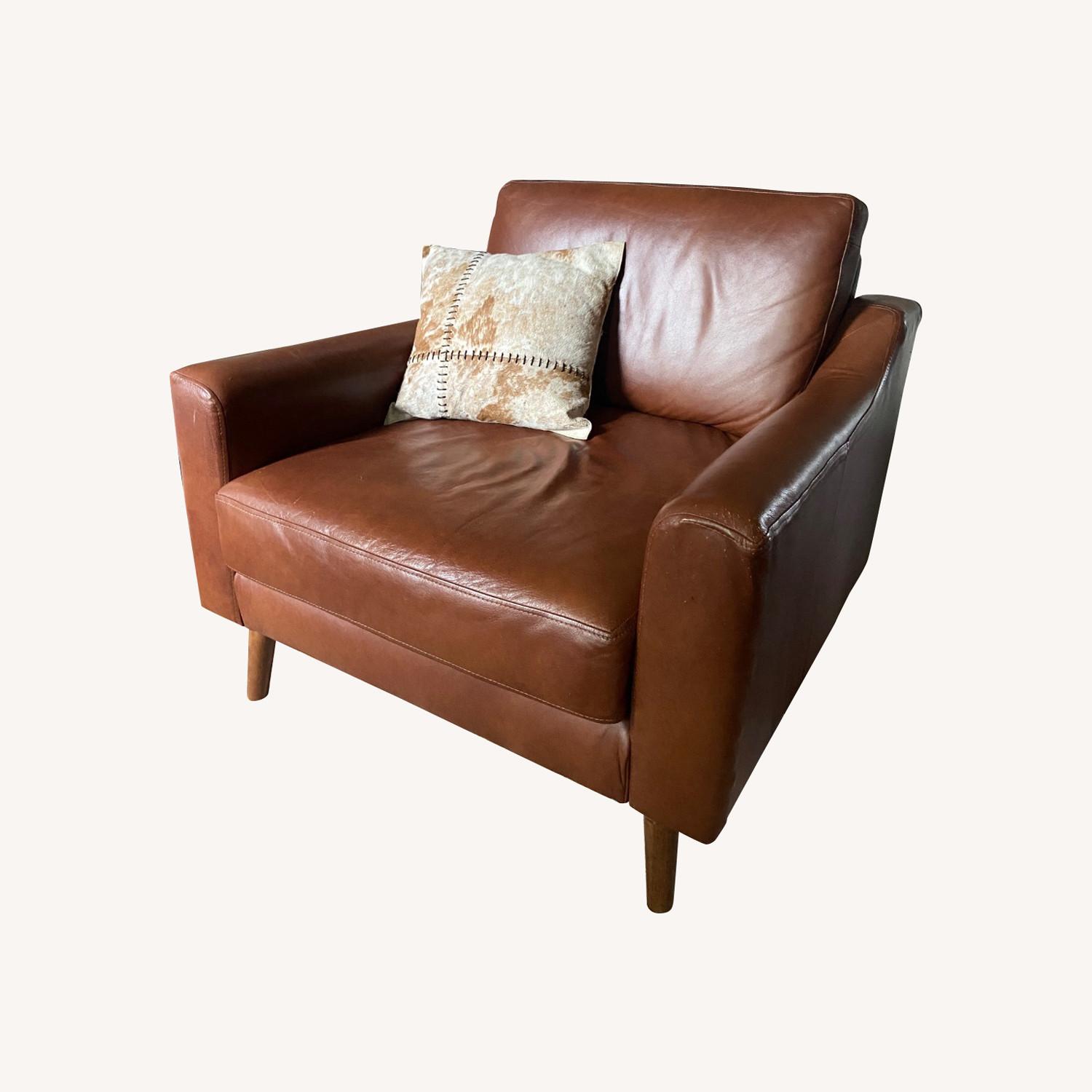 Burrow Nomad Leather Chair in Chestnut AptDeco