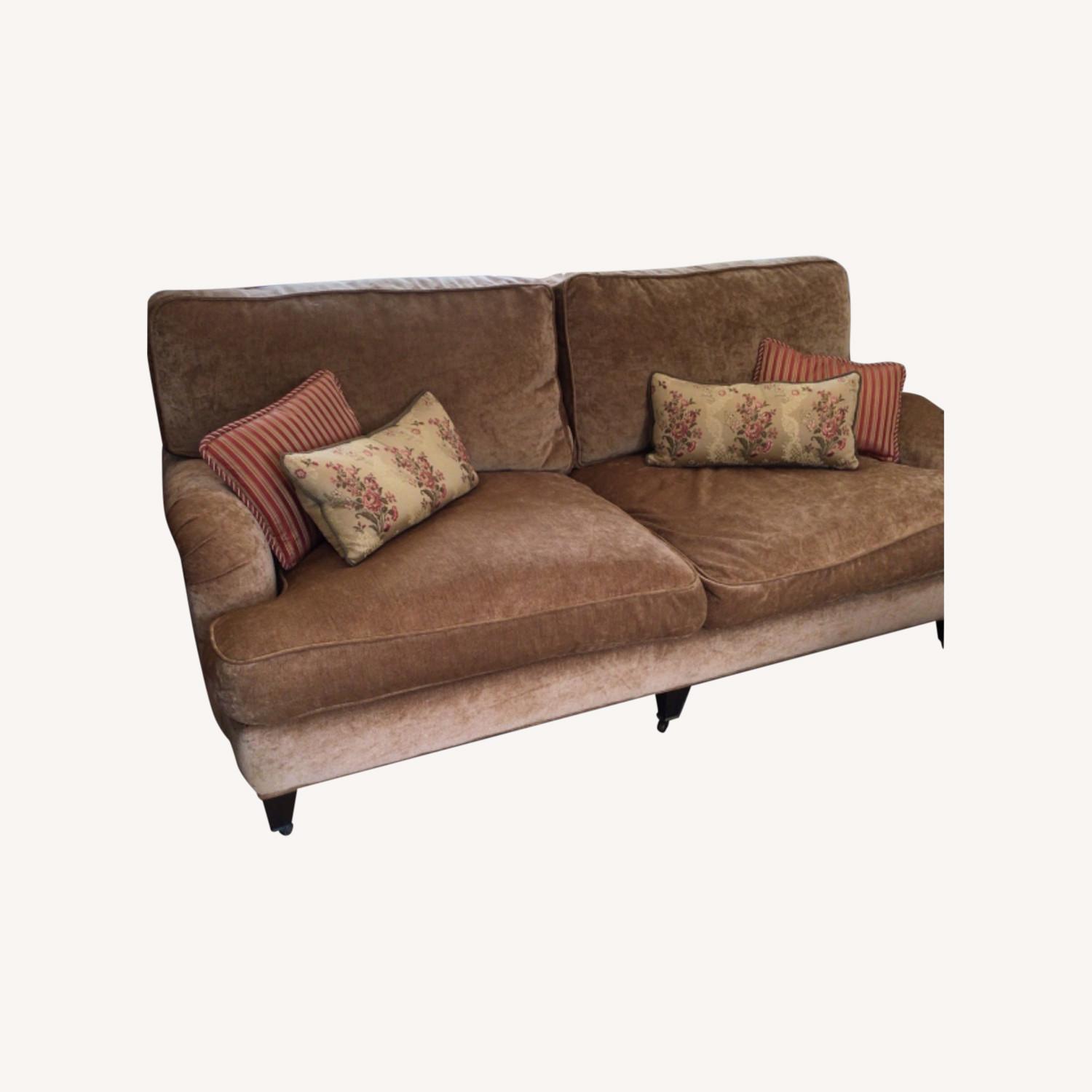 Amber Chenille Sofa With Down Cushions AptDeco
