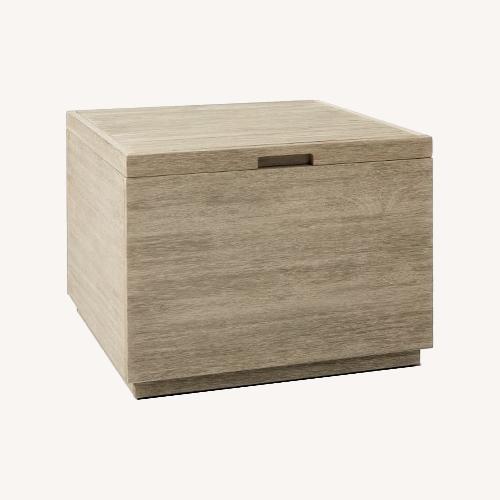 West Elm Concrete Pedestal Outdoor Round Side Table AptDeco