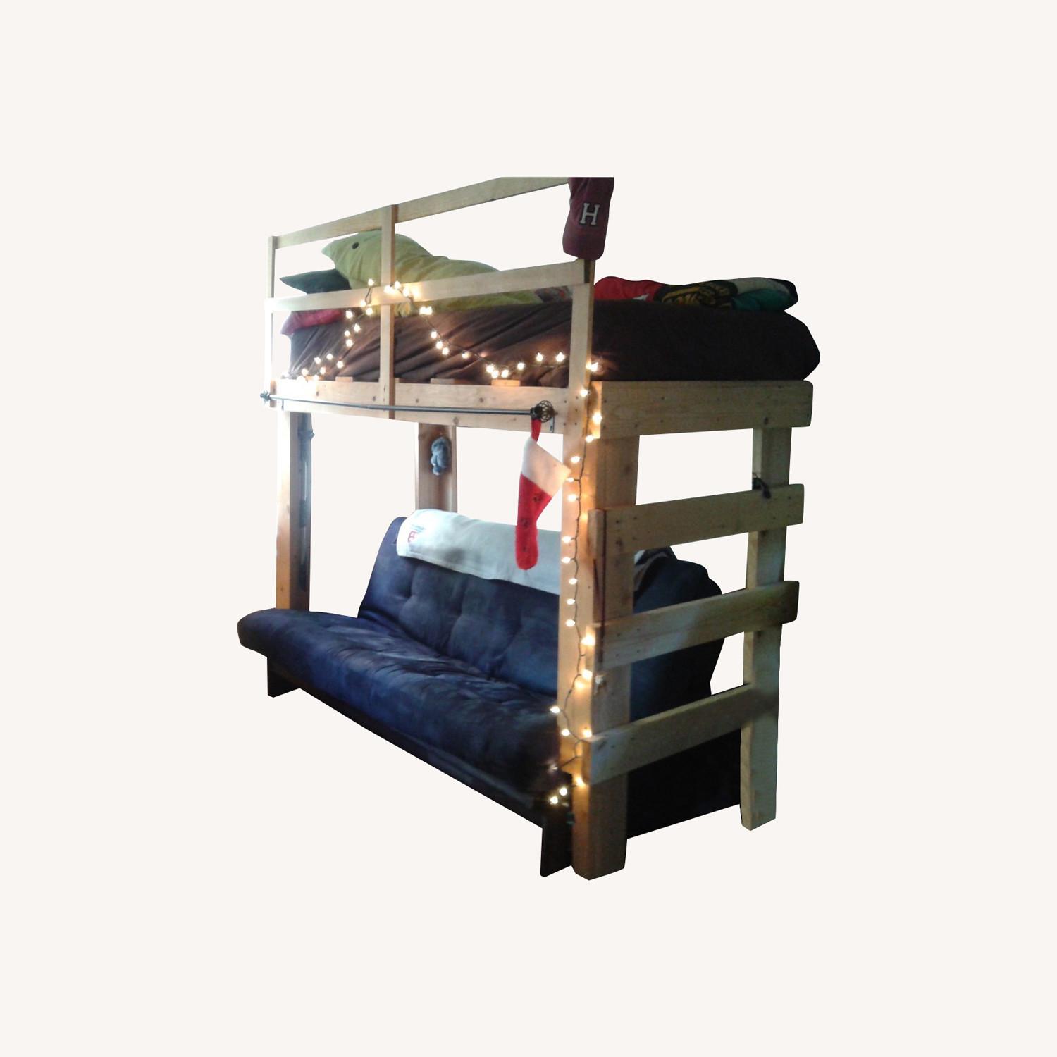 Custom Sturdy Loft Bed + Full Luxury Futon Combo AptDeco