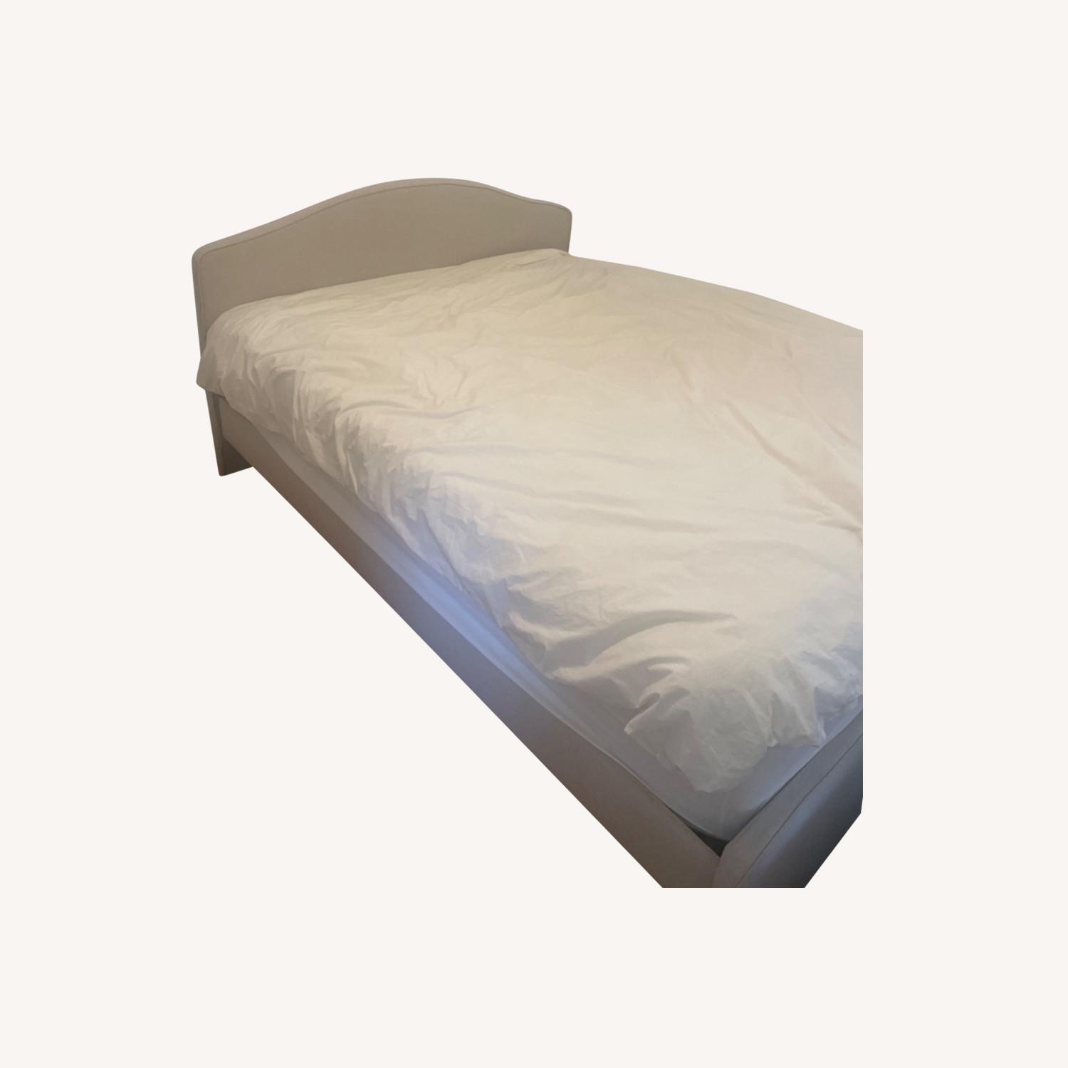 IKEA Beige Upholstered Queen Bed Frame - image-0