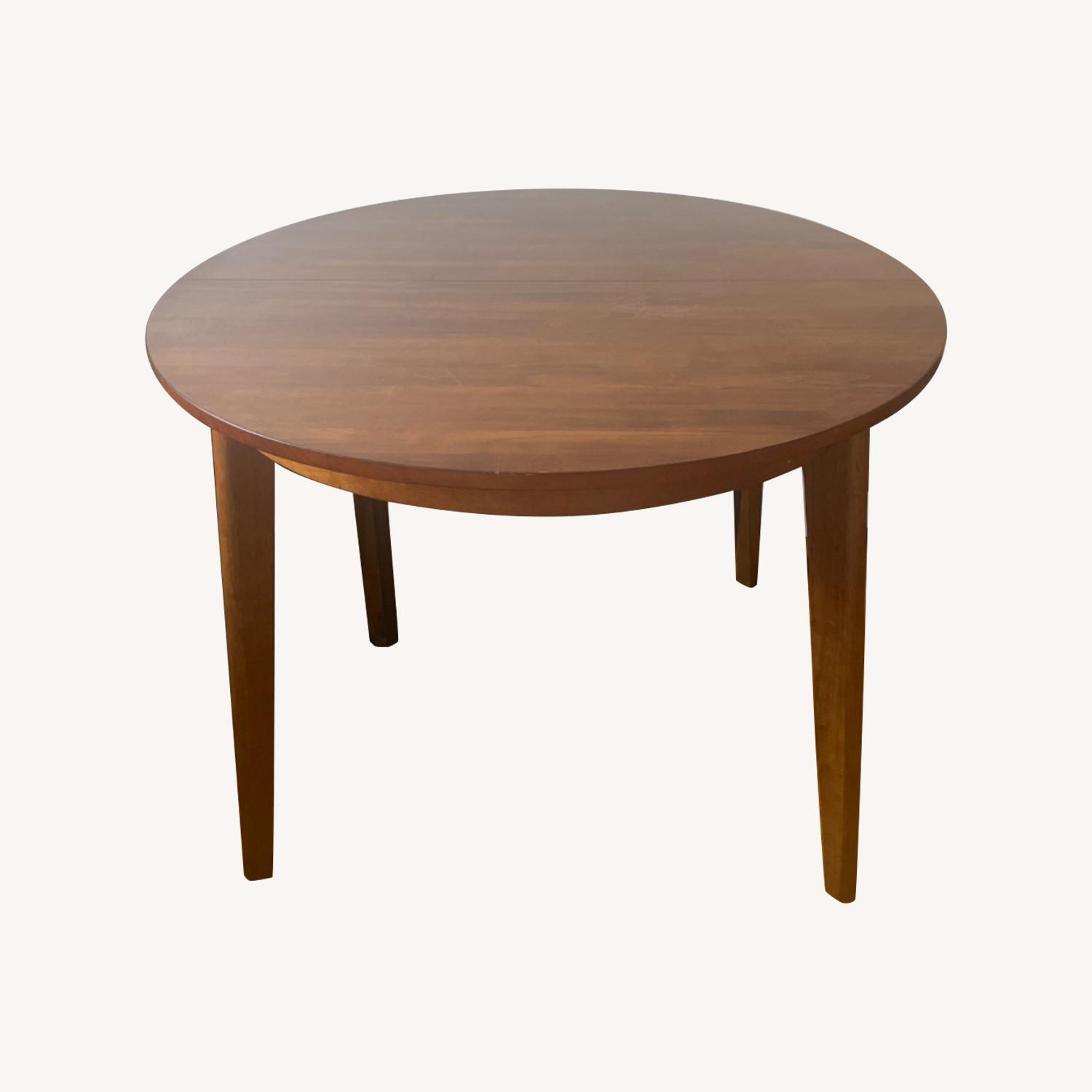 Mid-Century Round Expandable Dining Table - image-0