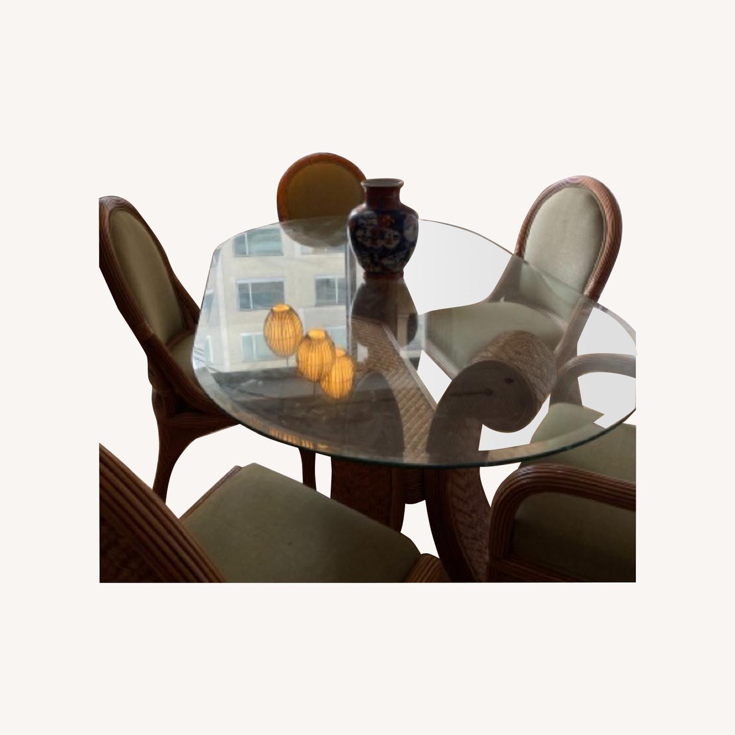 Glass Dining Table Set with 6 Chairs AptDeco