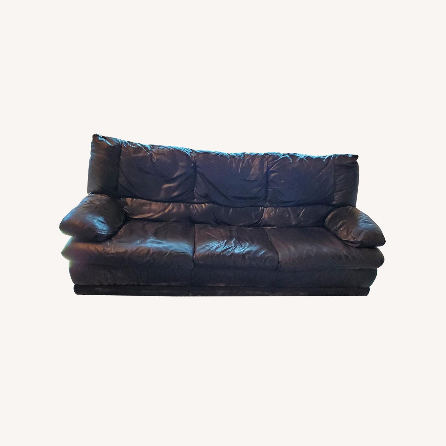Wayfair Black Leather Sofa - image-0