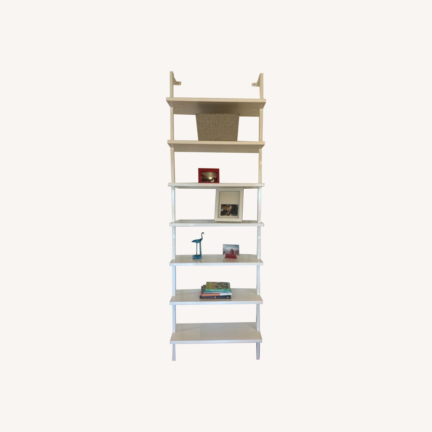 CB2 Stairway White Bookcase AptDeco