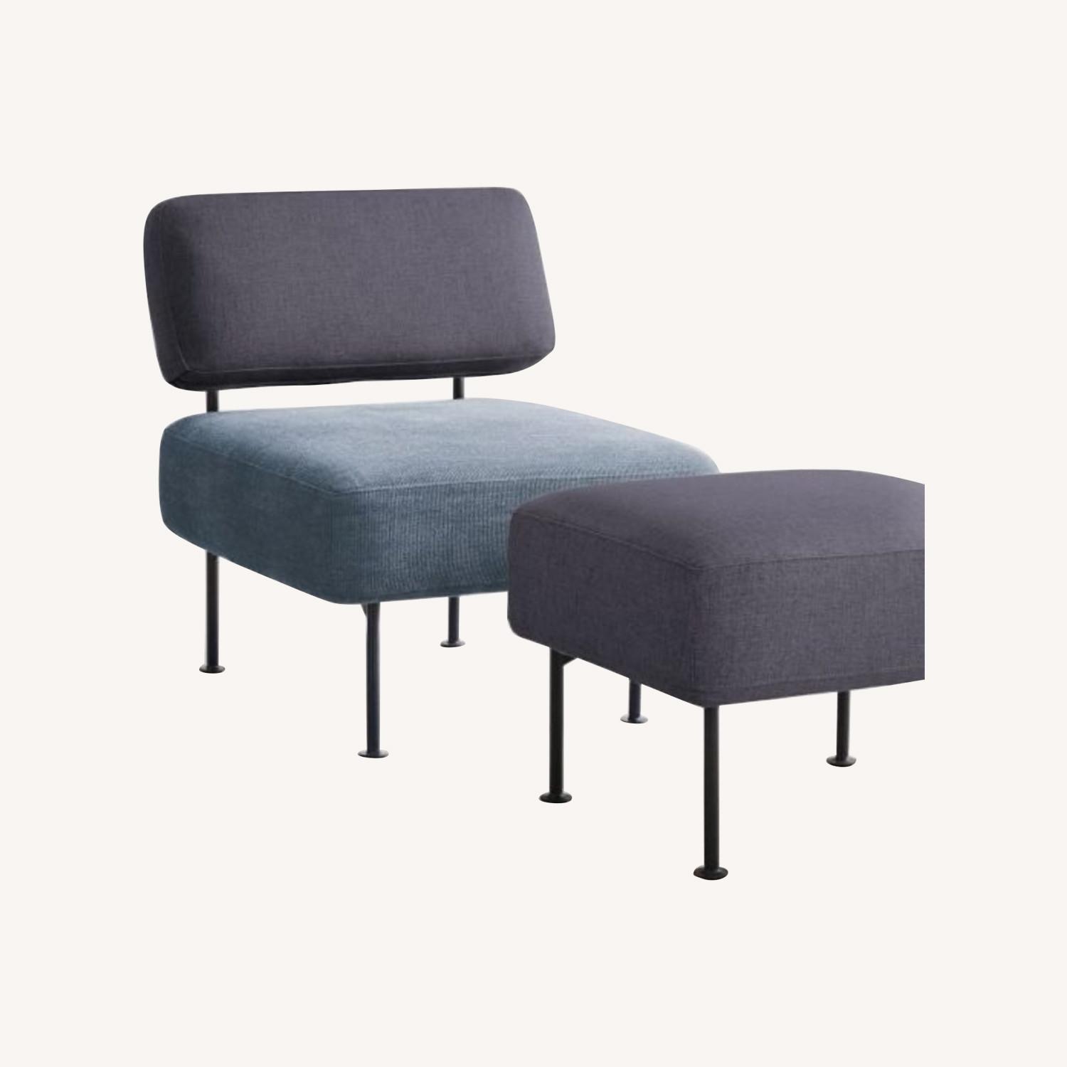 West Elm Ruby Slipper Chair with Ottoman AptDeco