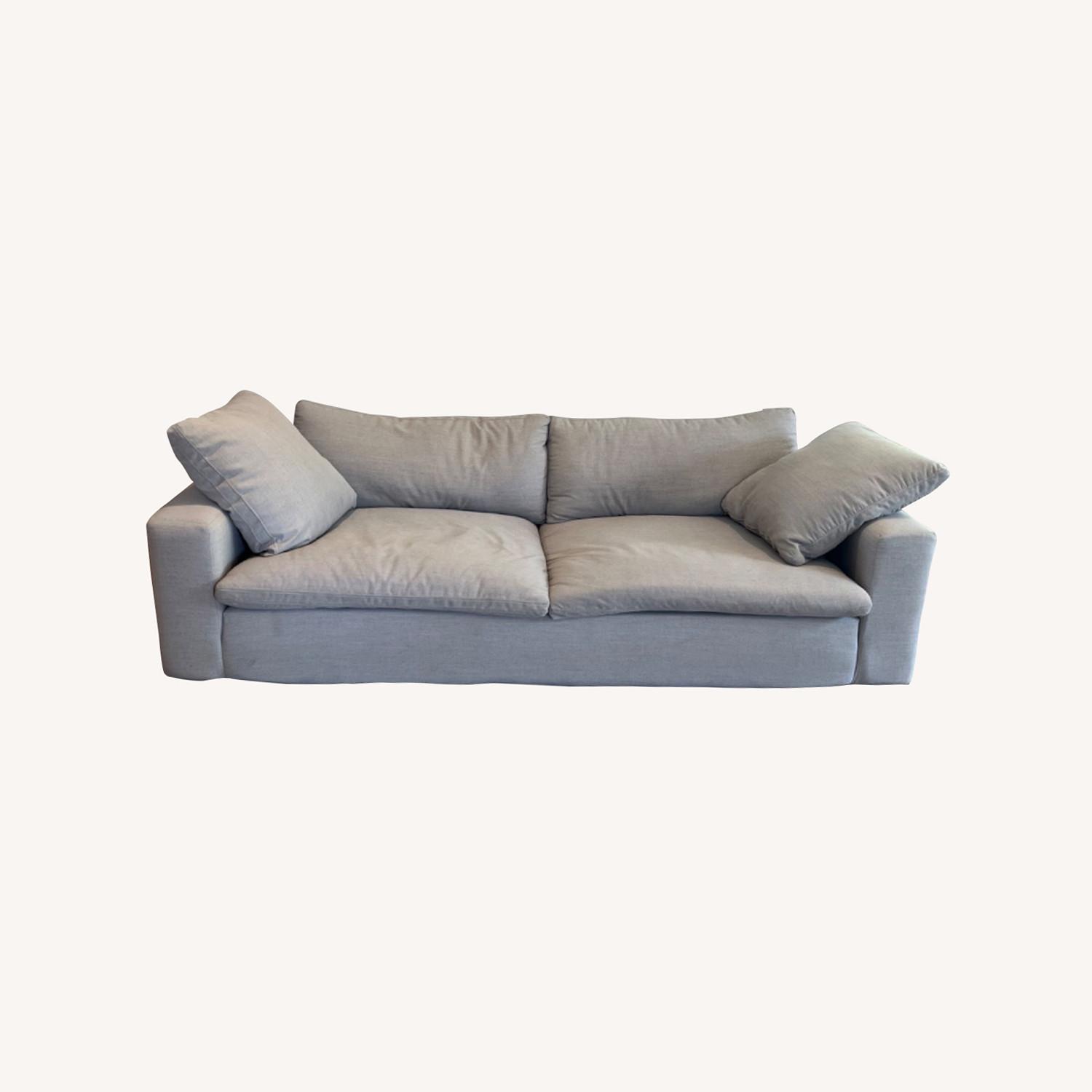 Living Spaces Light Grey Couch AptDeco