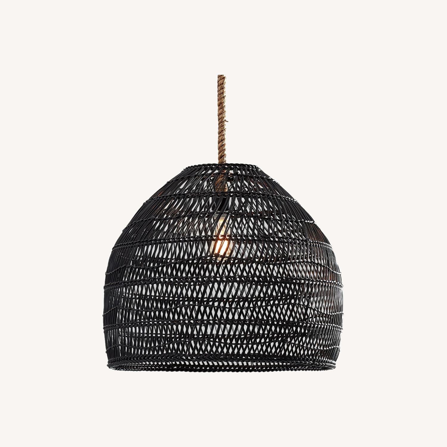 Pottery Barn Flora All-Weather Wicker Pendant - image-0