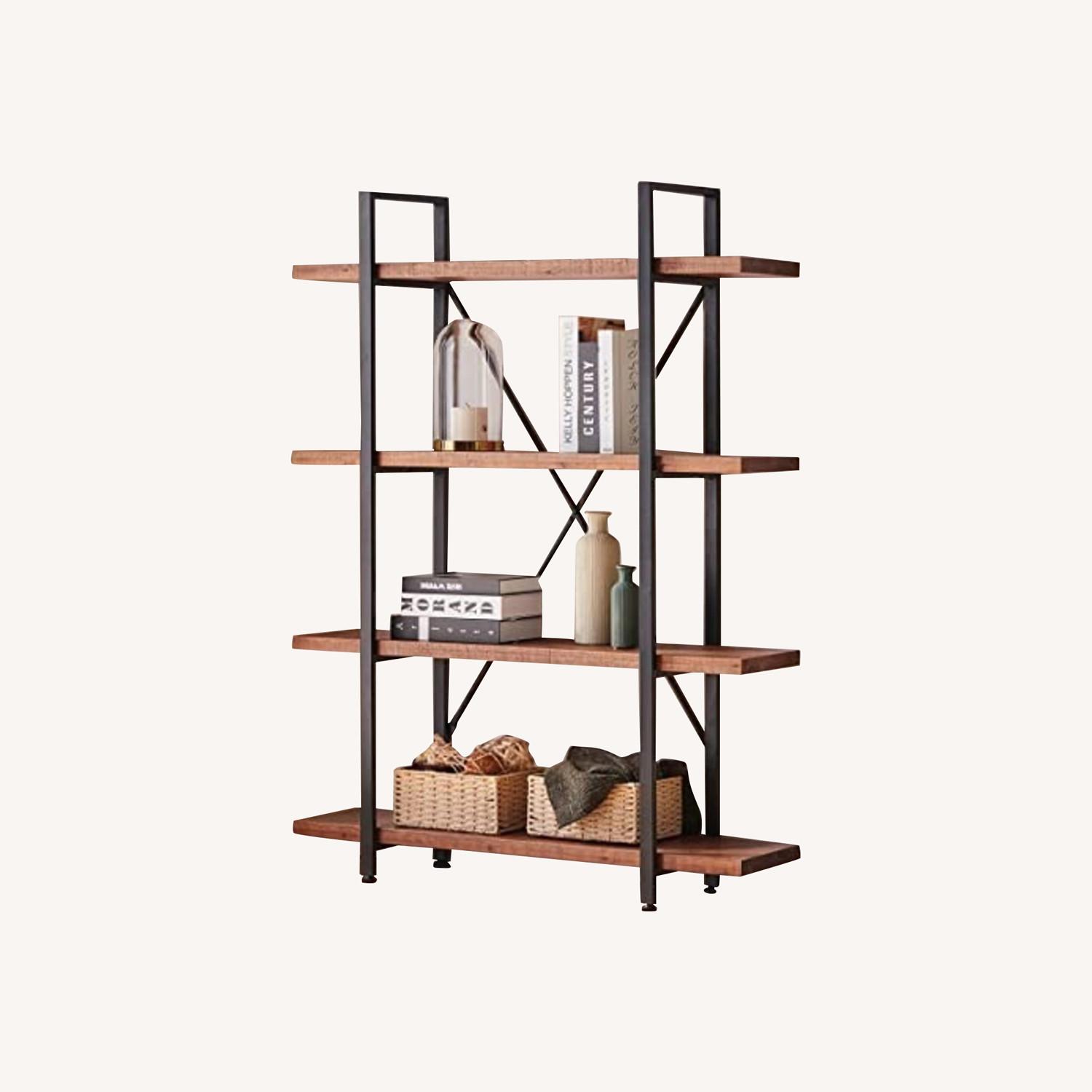 HSH 4 Tier Natural Real Wood Bookshelf - image-0