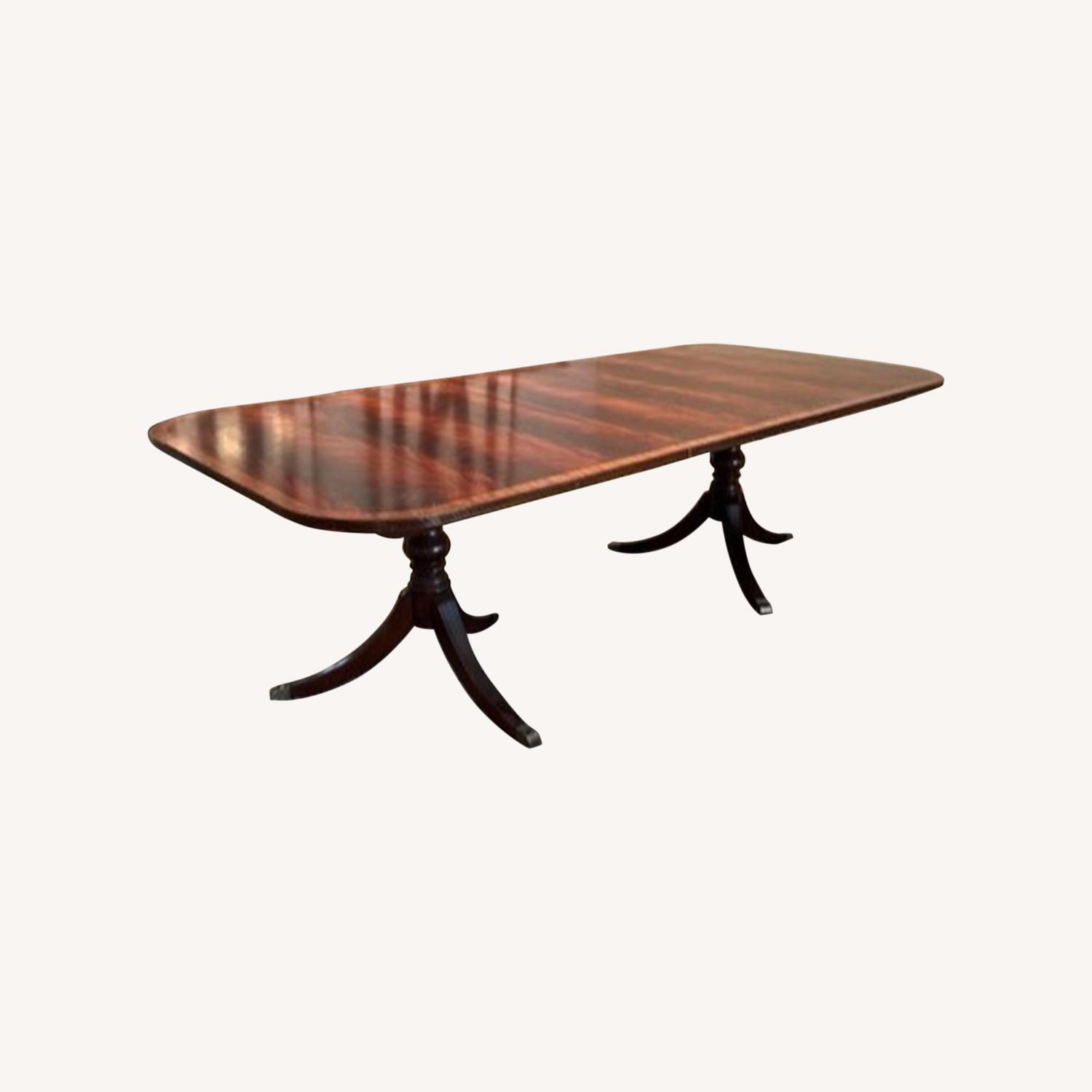 Ethan Allen Mahogany Pedestal Dining Table - image-0