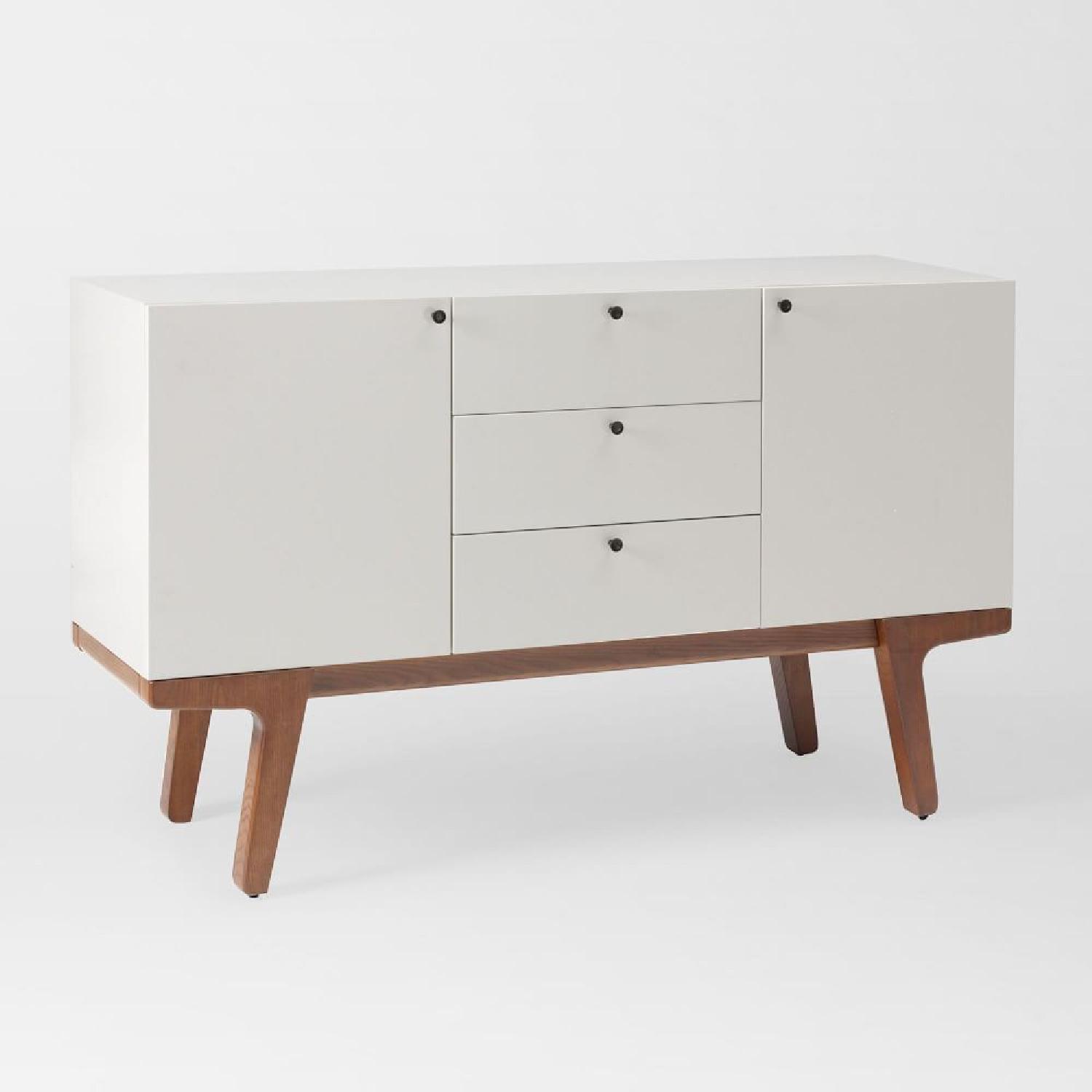 West Elm White + Teak Sideboard Media Console - image-8