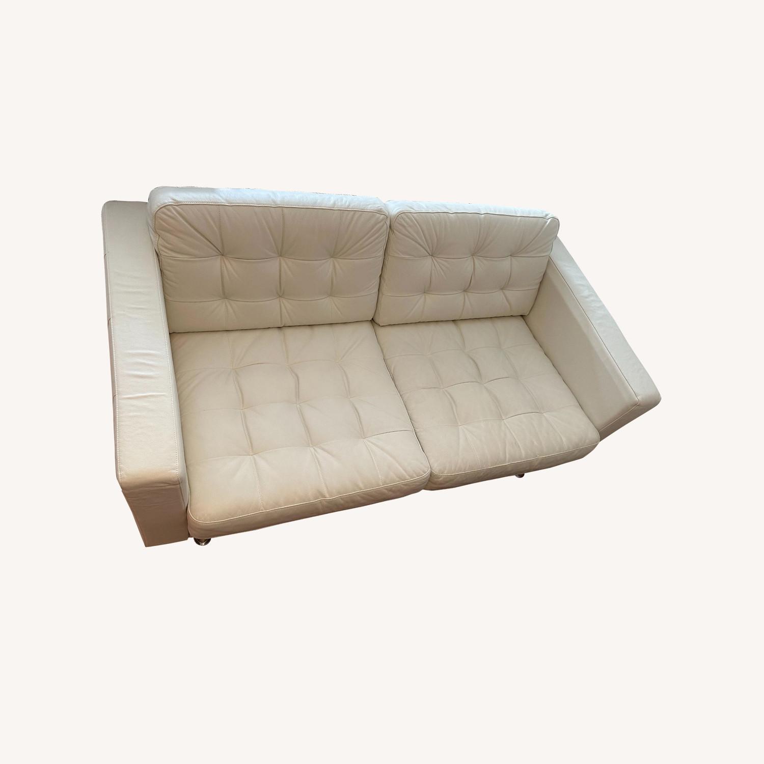 IKEA Morabo White Leather Sofa - image-0