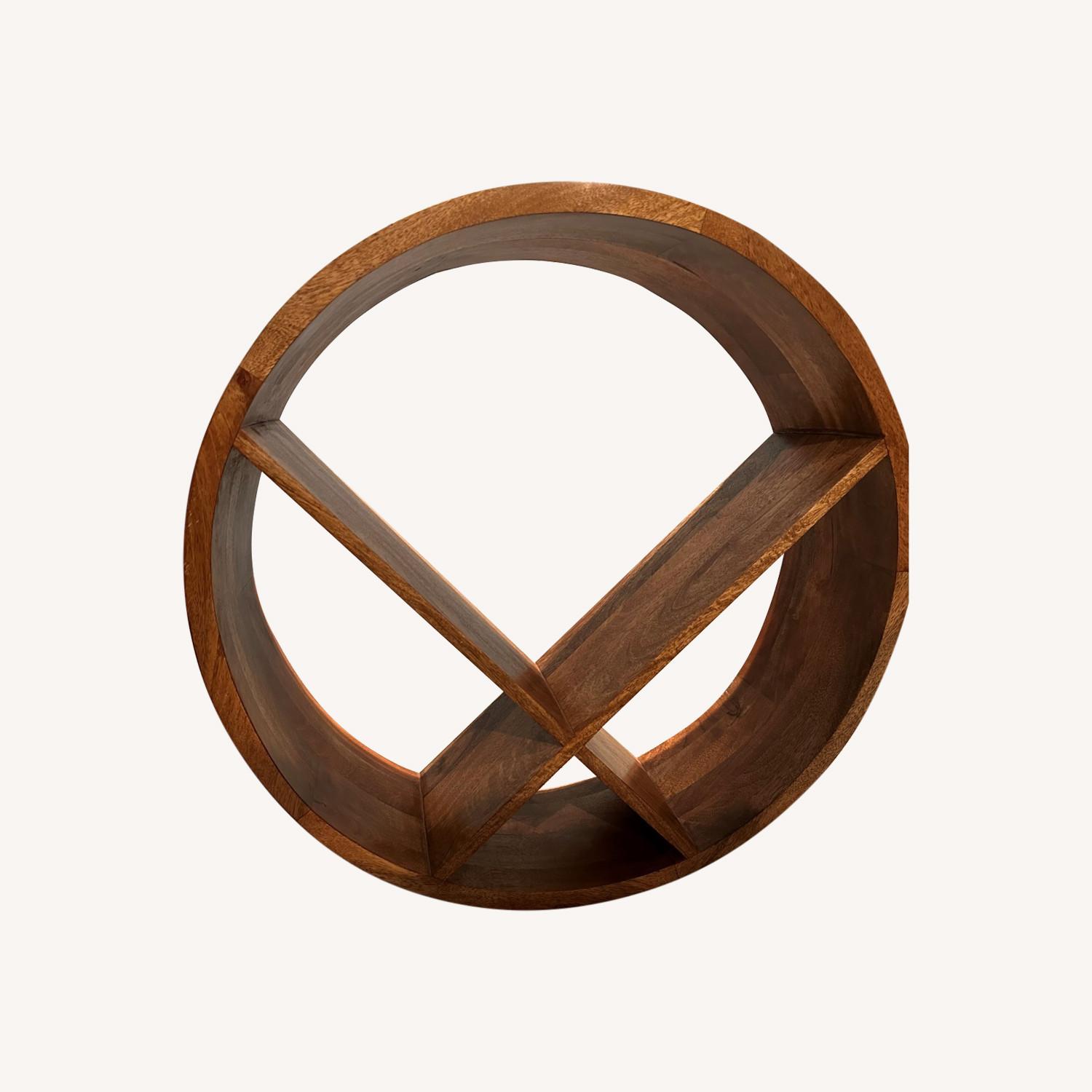 West Elm Round Shaped Wood Wall Shelf AptDeco