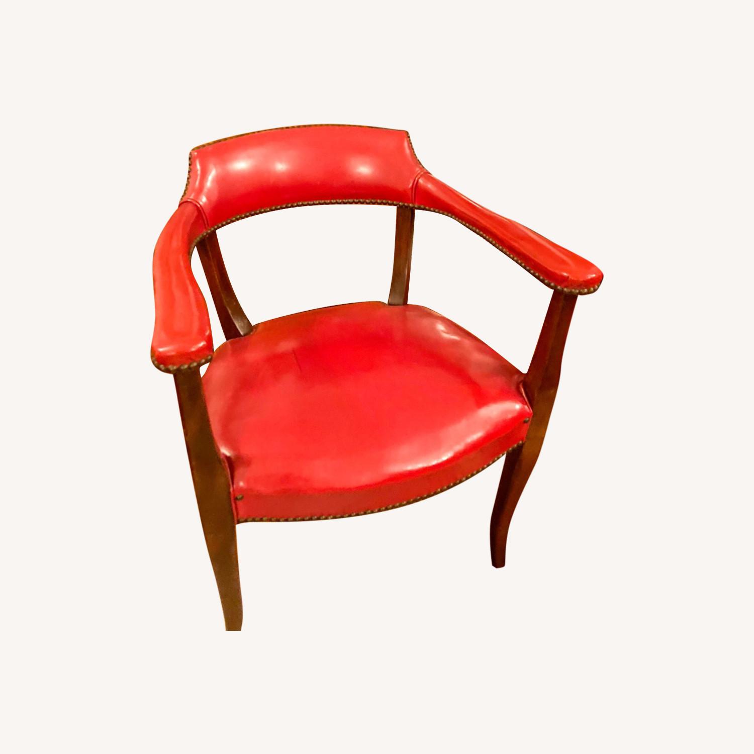 Vintage Red Vinyl Club Chairs AptDeco