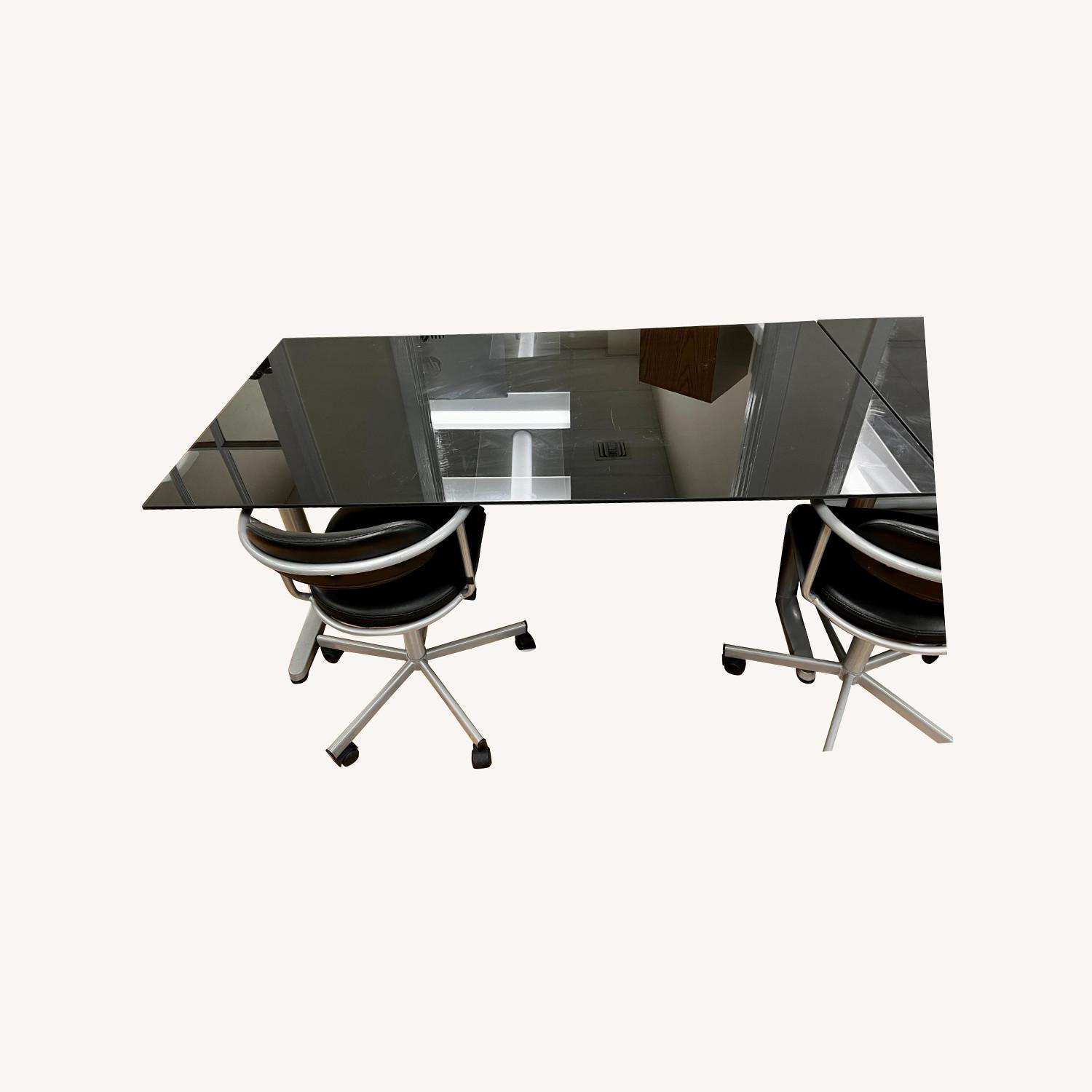 Black Glass Rectangular Table - image-0