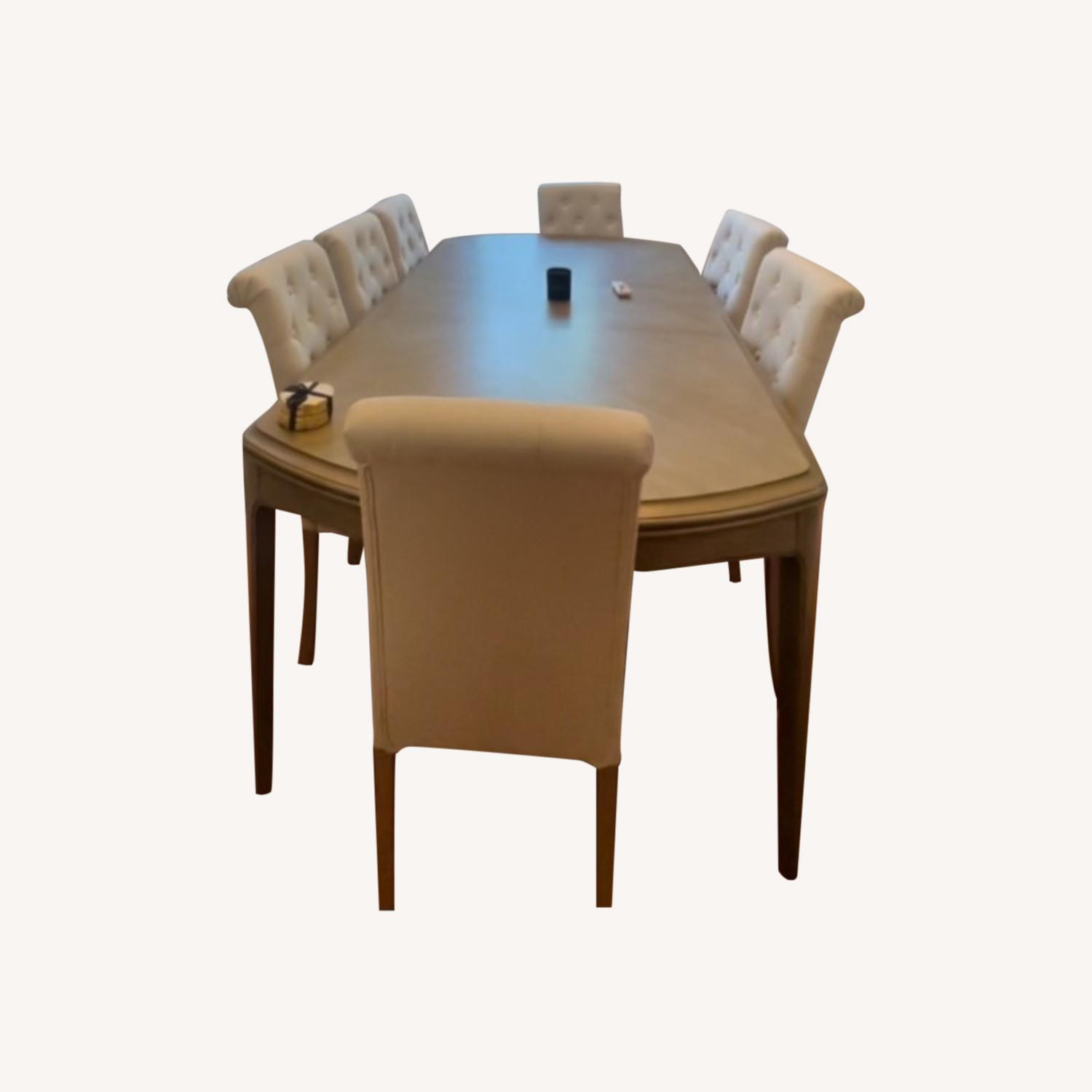 Macy's Dining Table with Tufted Chairs AptDeco