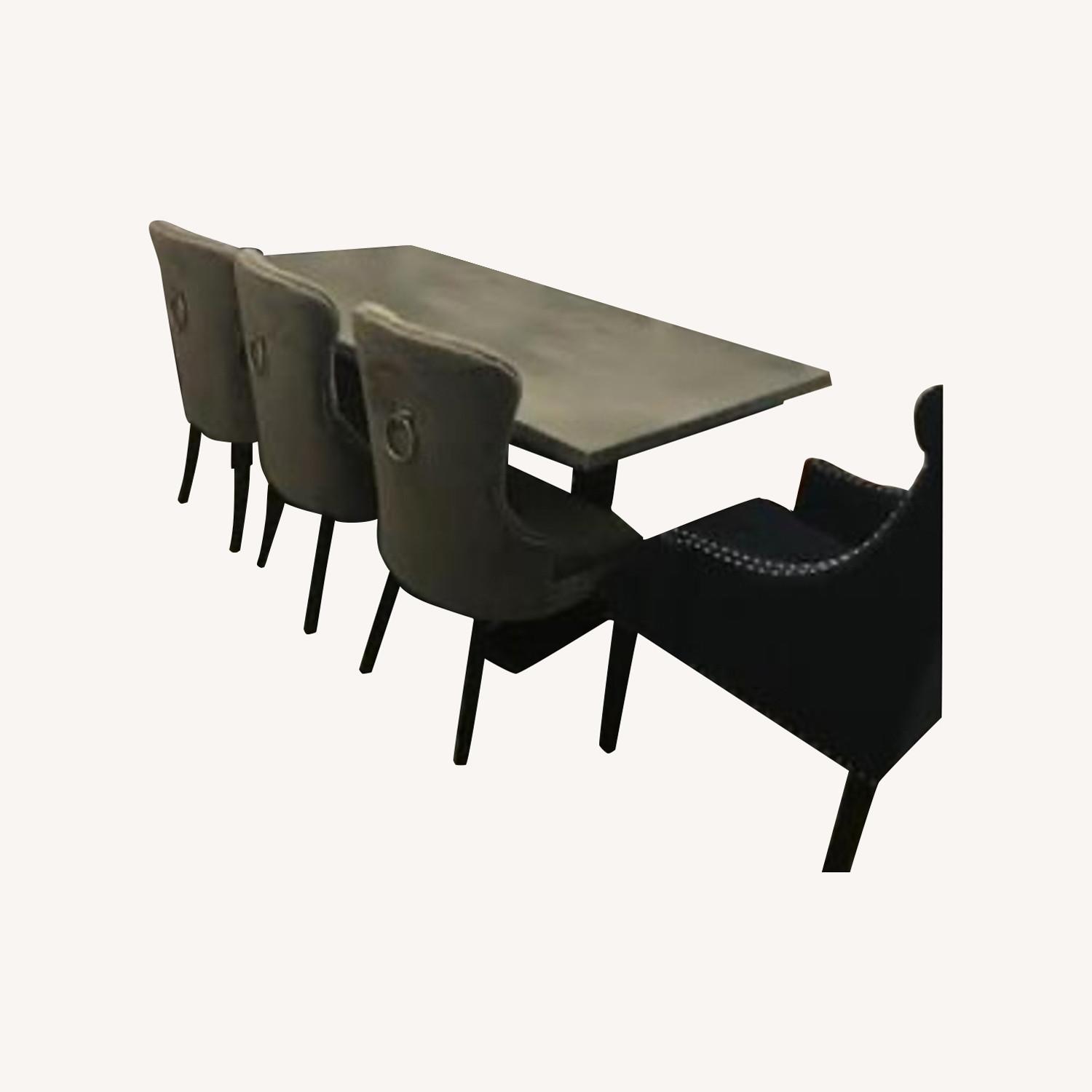 Kingston Krafts Zinc Trestle Table AptDeco