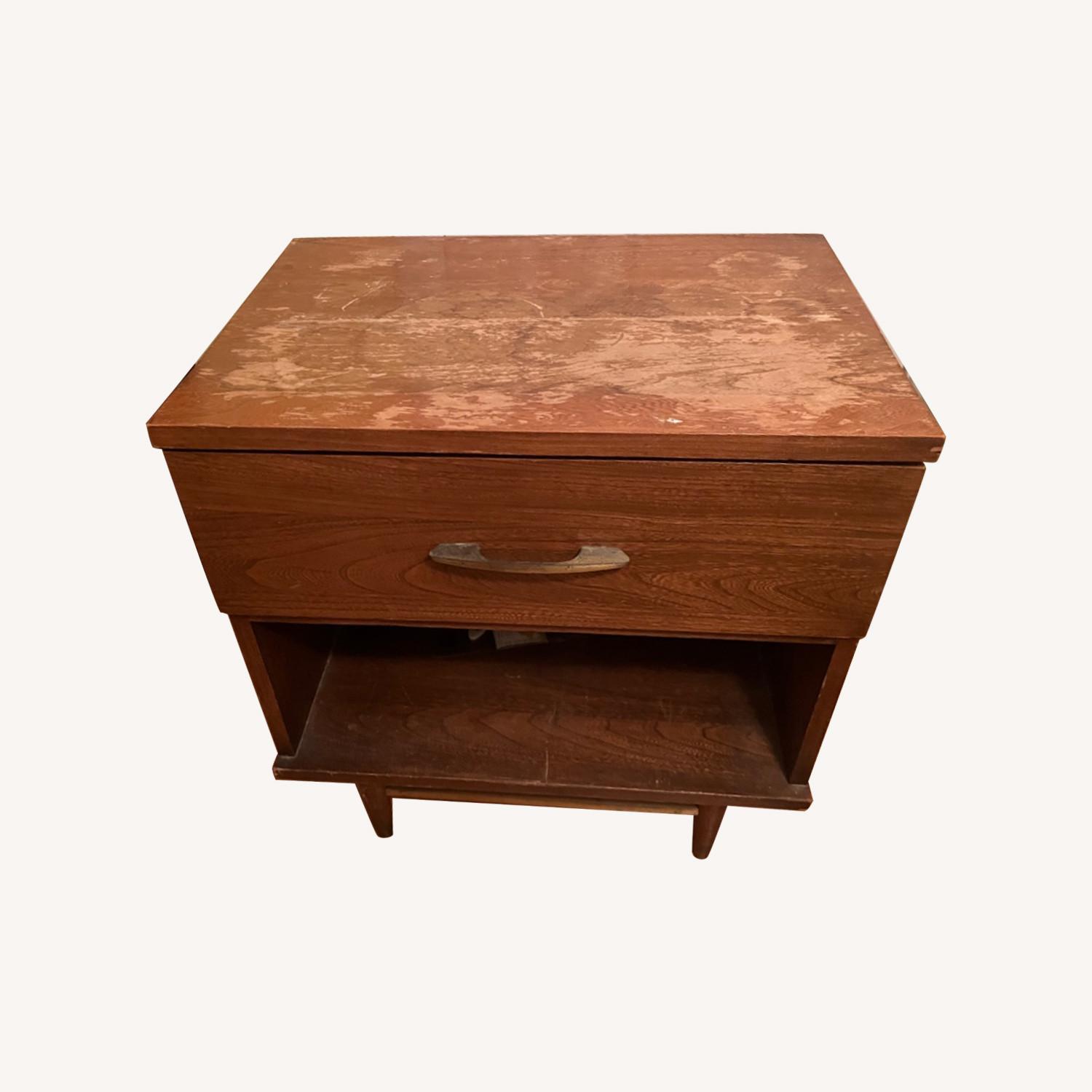 Wooden Night Table With Drawer - image-0