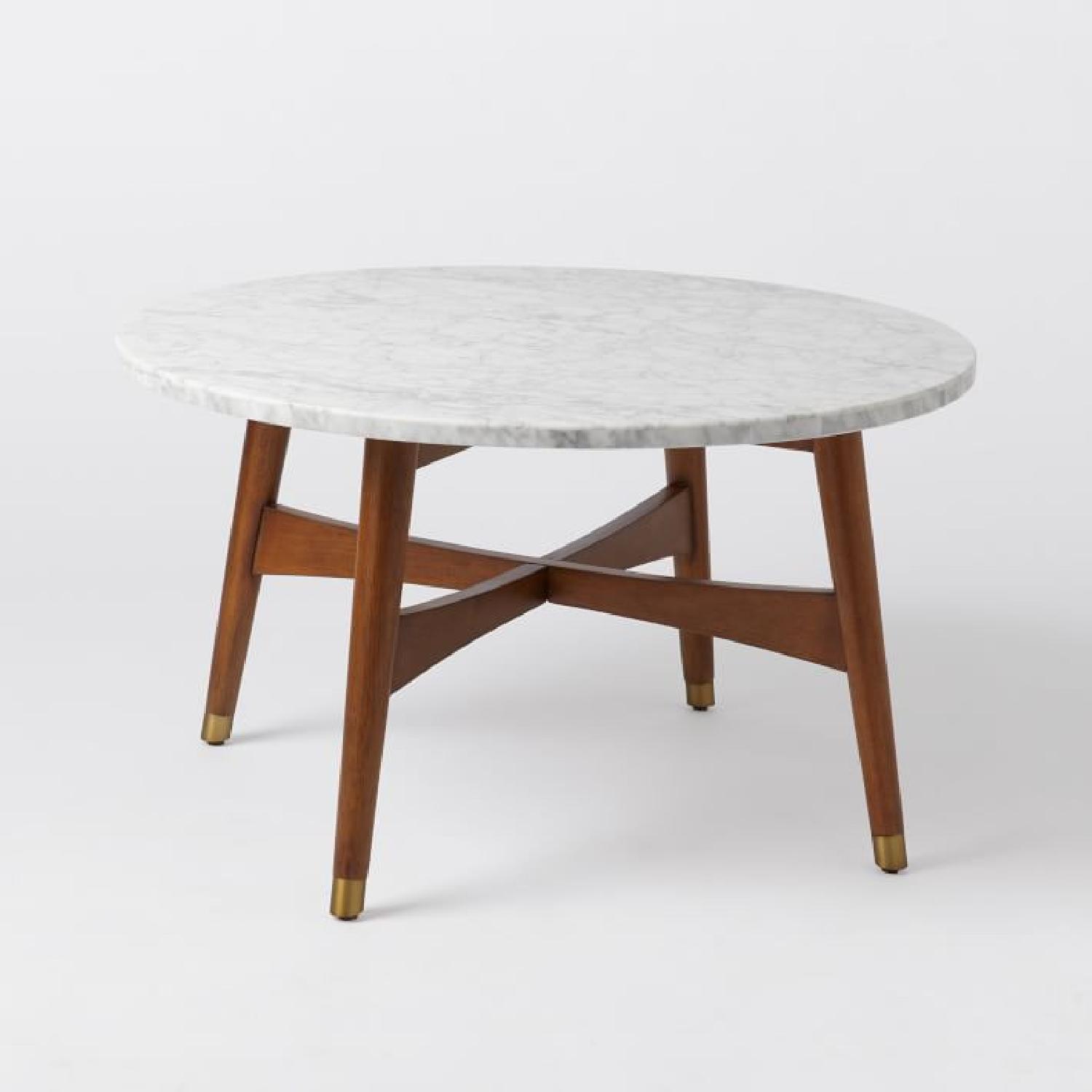 West Elm Reeve Marble Top Coffee Table - image-8