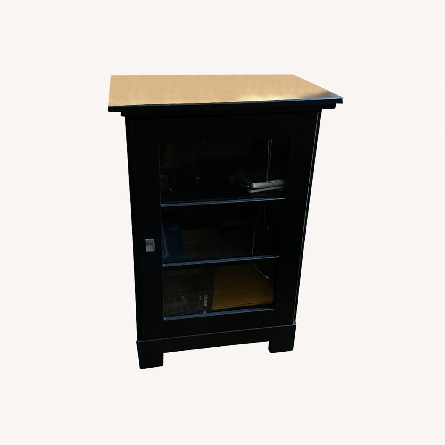 Kew Gardens 1 Door Audio Cabinet in Black - image-0