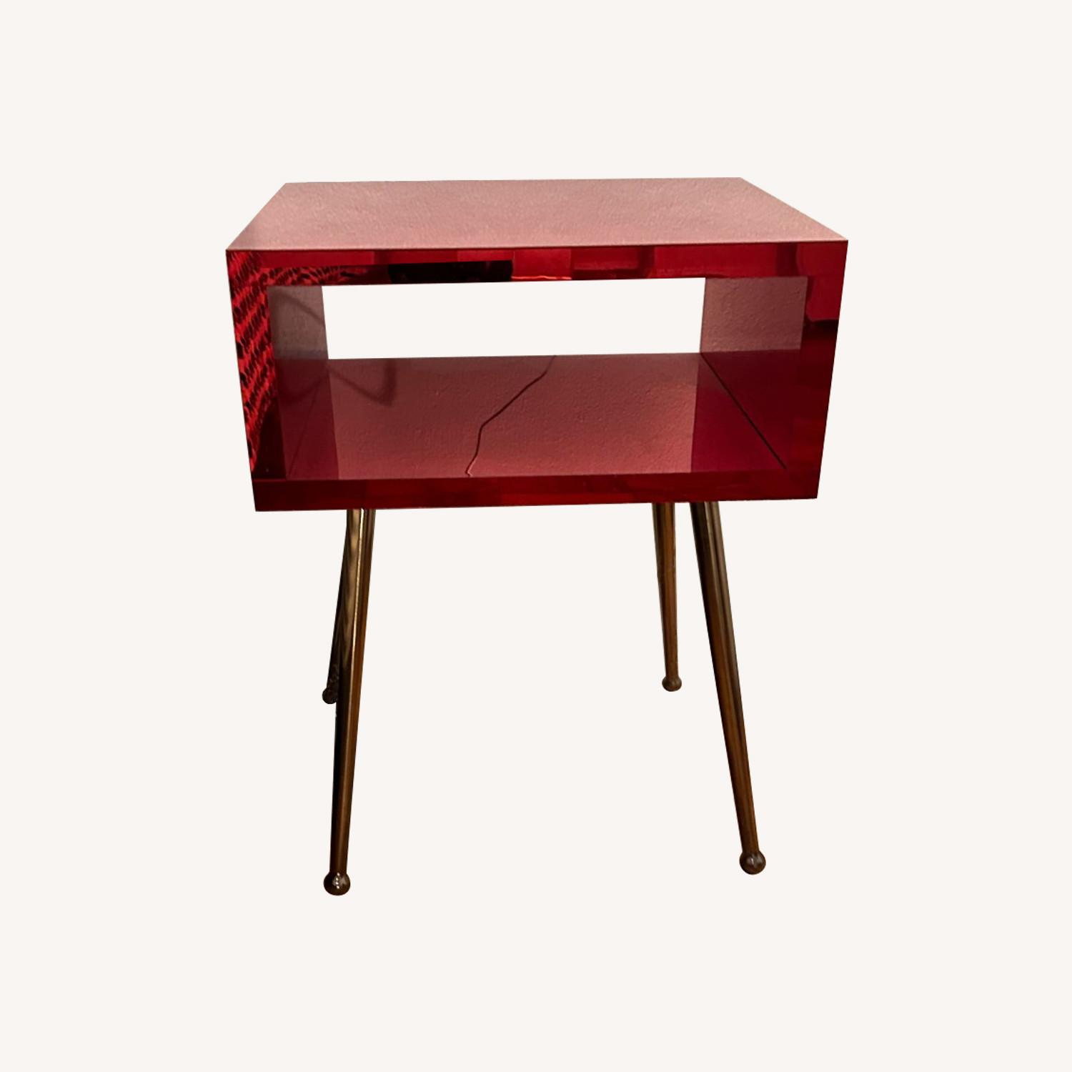 Wayfair Gold/Red Mirrored Nightstand AptDeco