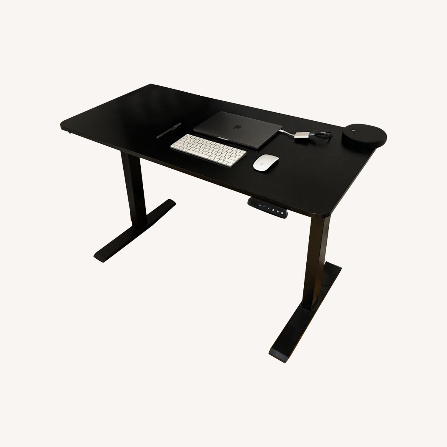 Hamdan Black Wooden Height Adjustable Desk - image-0