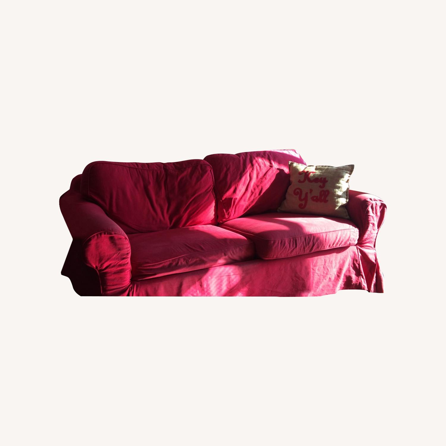 IKEA EKTORP Sleeper Sofa Red Couch AptDeco