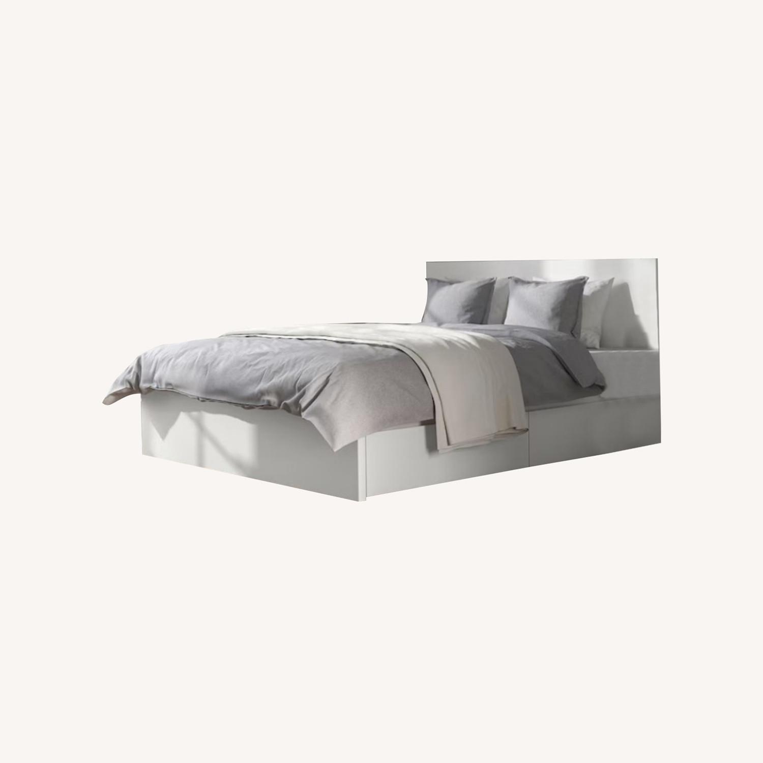 IKEA Malm Full Bed - White Storage Drawers - image-0