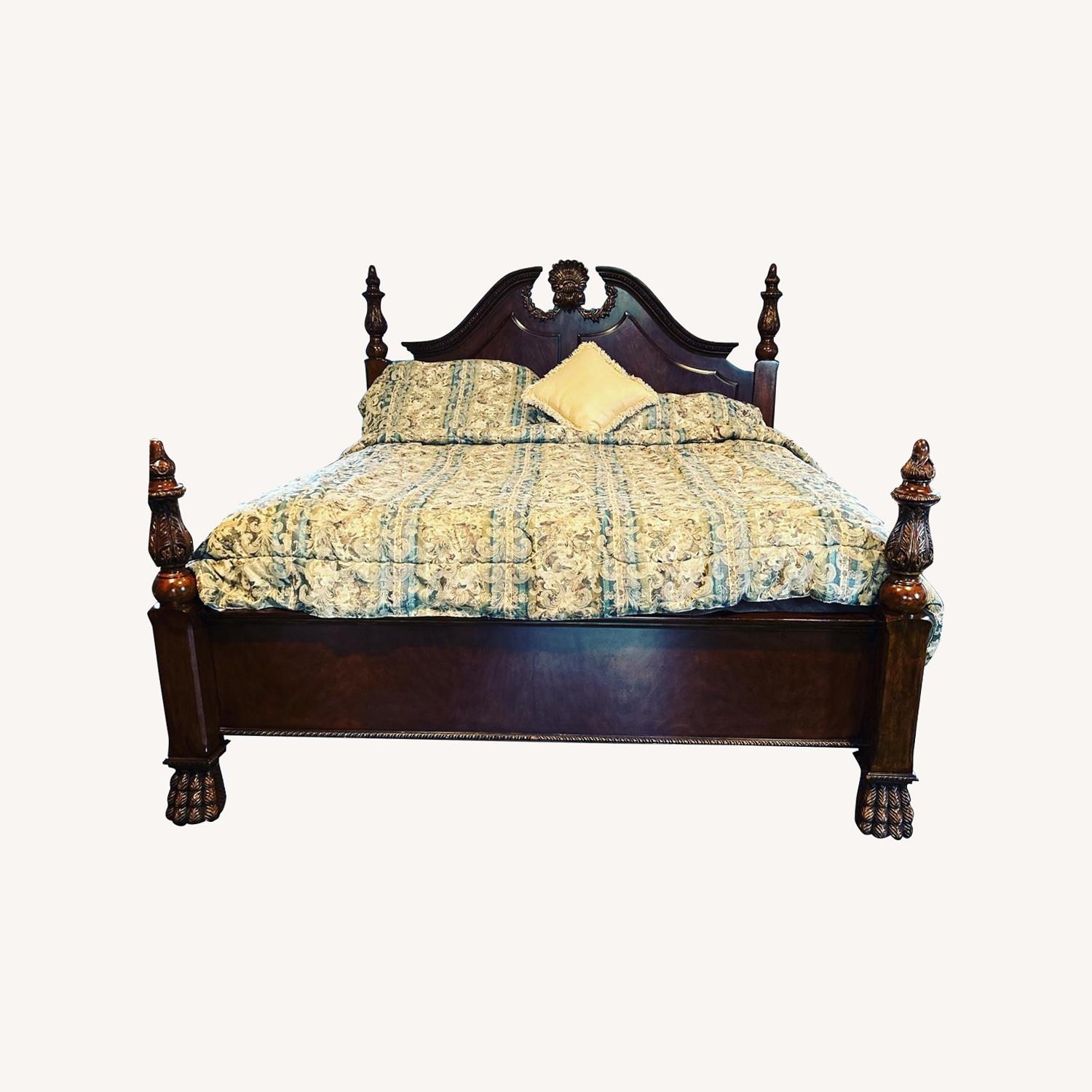 Designer Mahogany King Bed With Headboard AptDeco