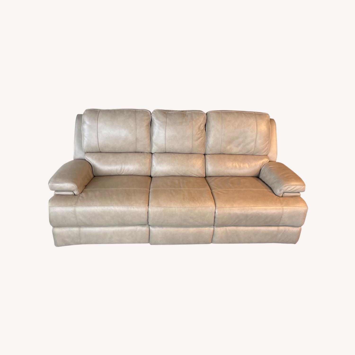 Leather Electric Reclining Sofa AptDeco