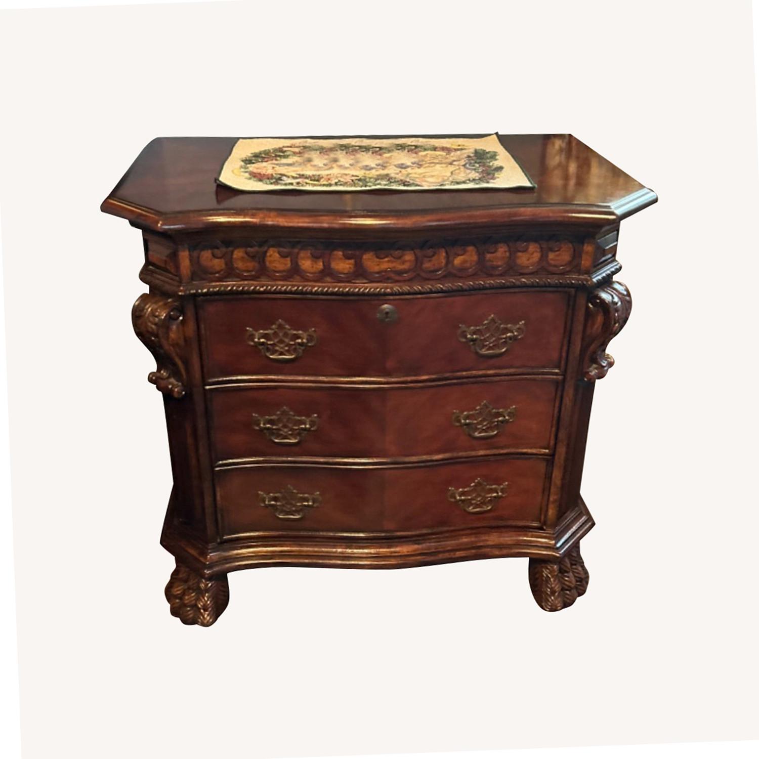 (Set of 2) Designer Mahogany Nightstands - image-0