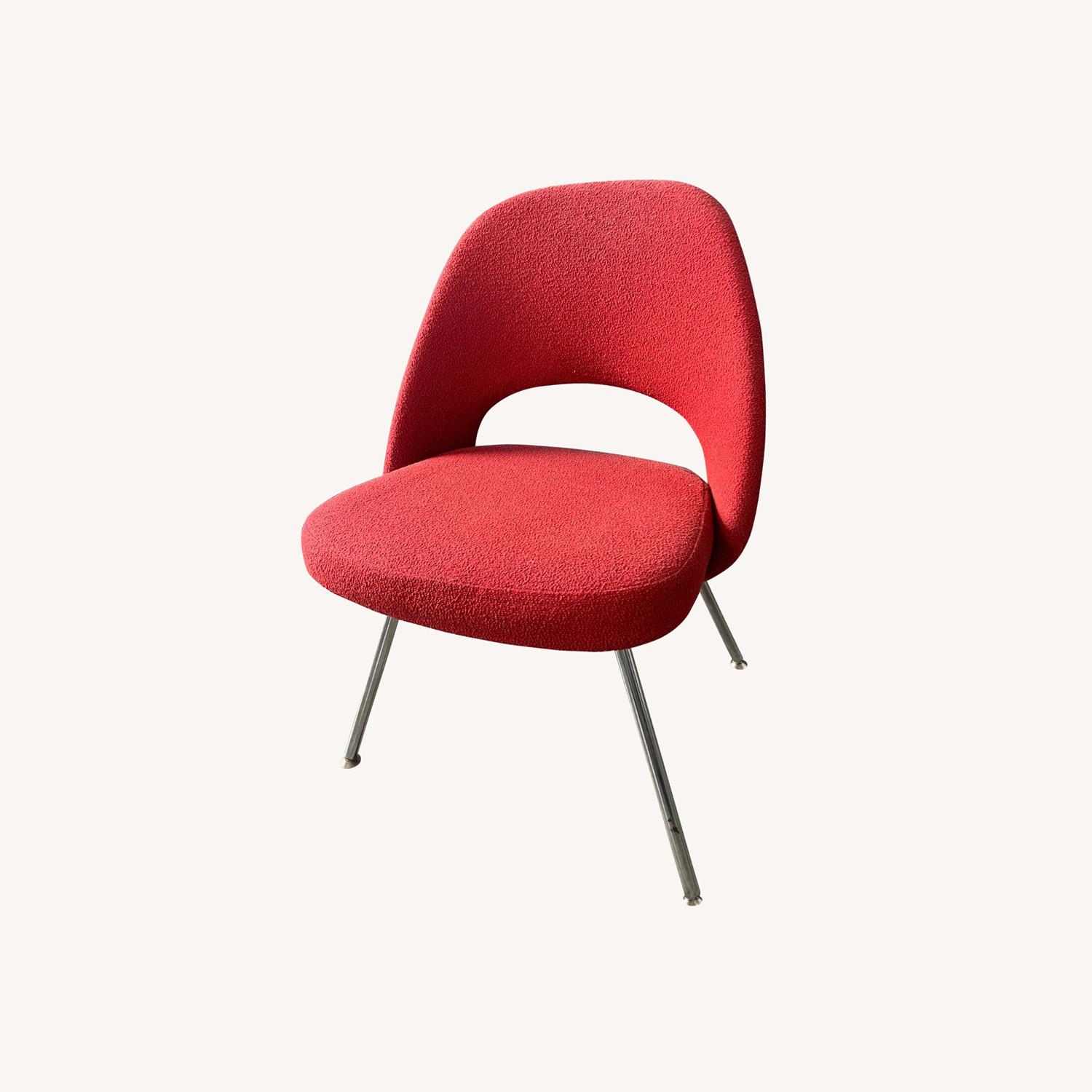 Knoll Eero Saarinen Red Exec Armless Chairs (4) AptDeco