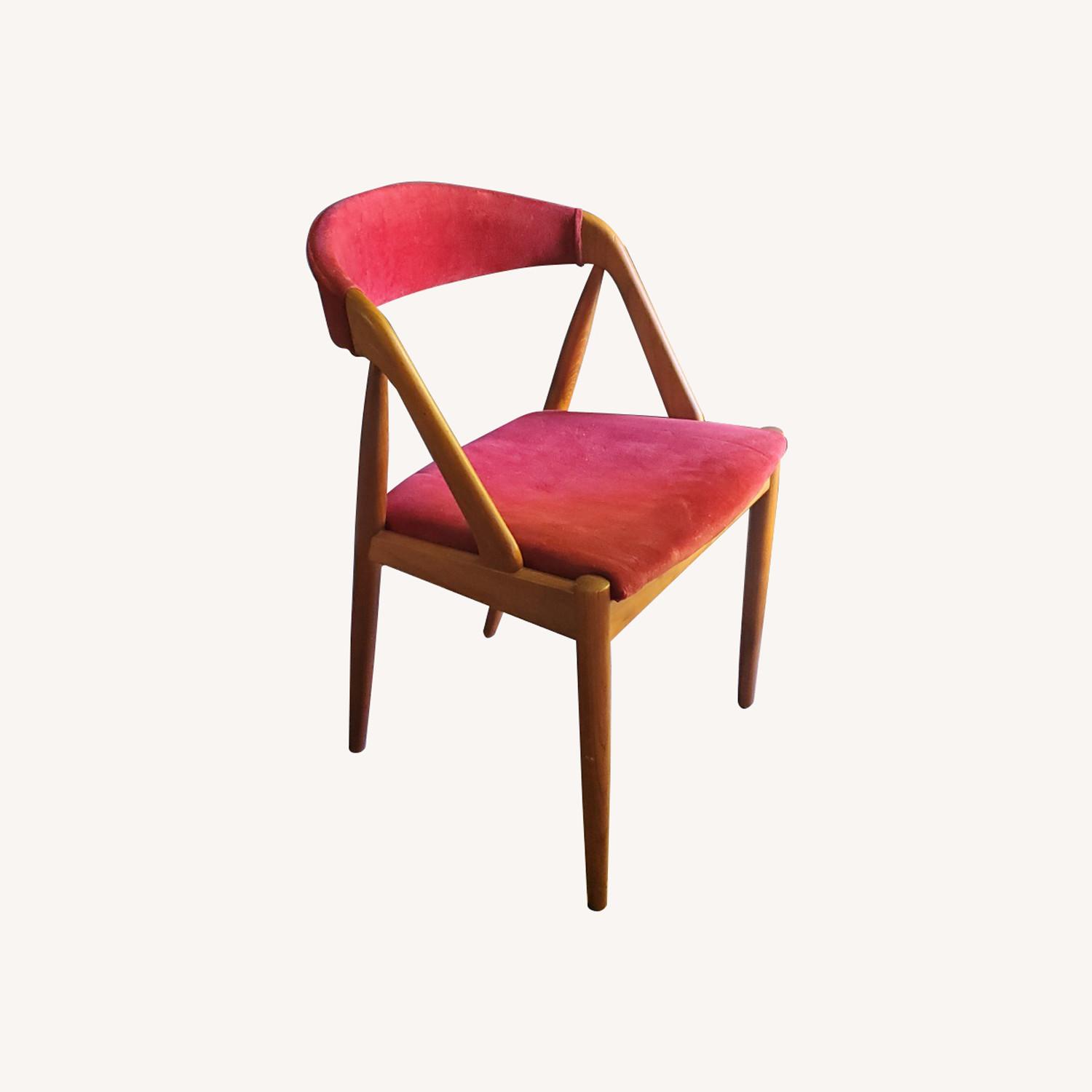 MCM Teak/Velvet Dining Chairs - image-0